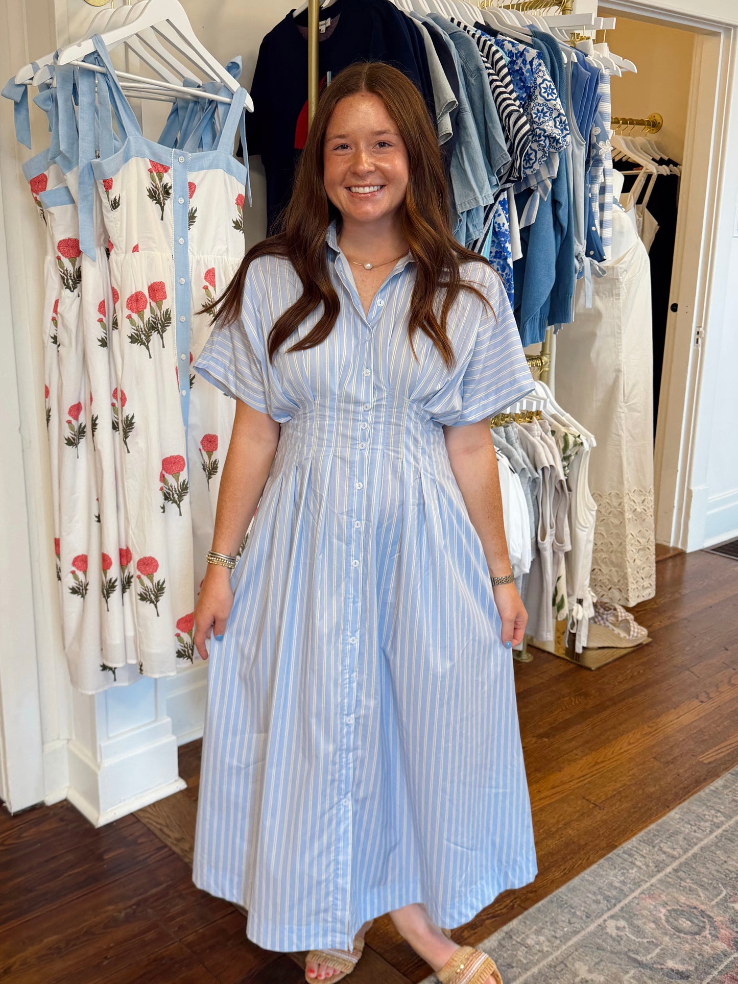 Jordan Pin Stripe Dolman Dress