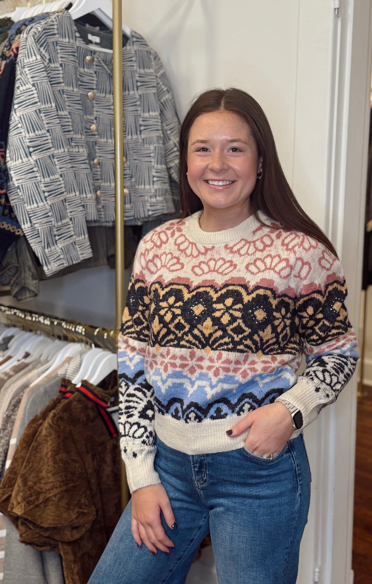 Winter White Fair Isle Sweater