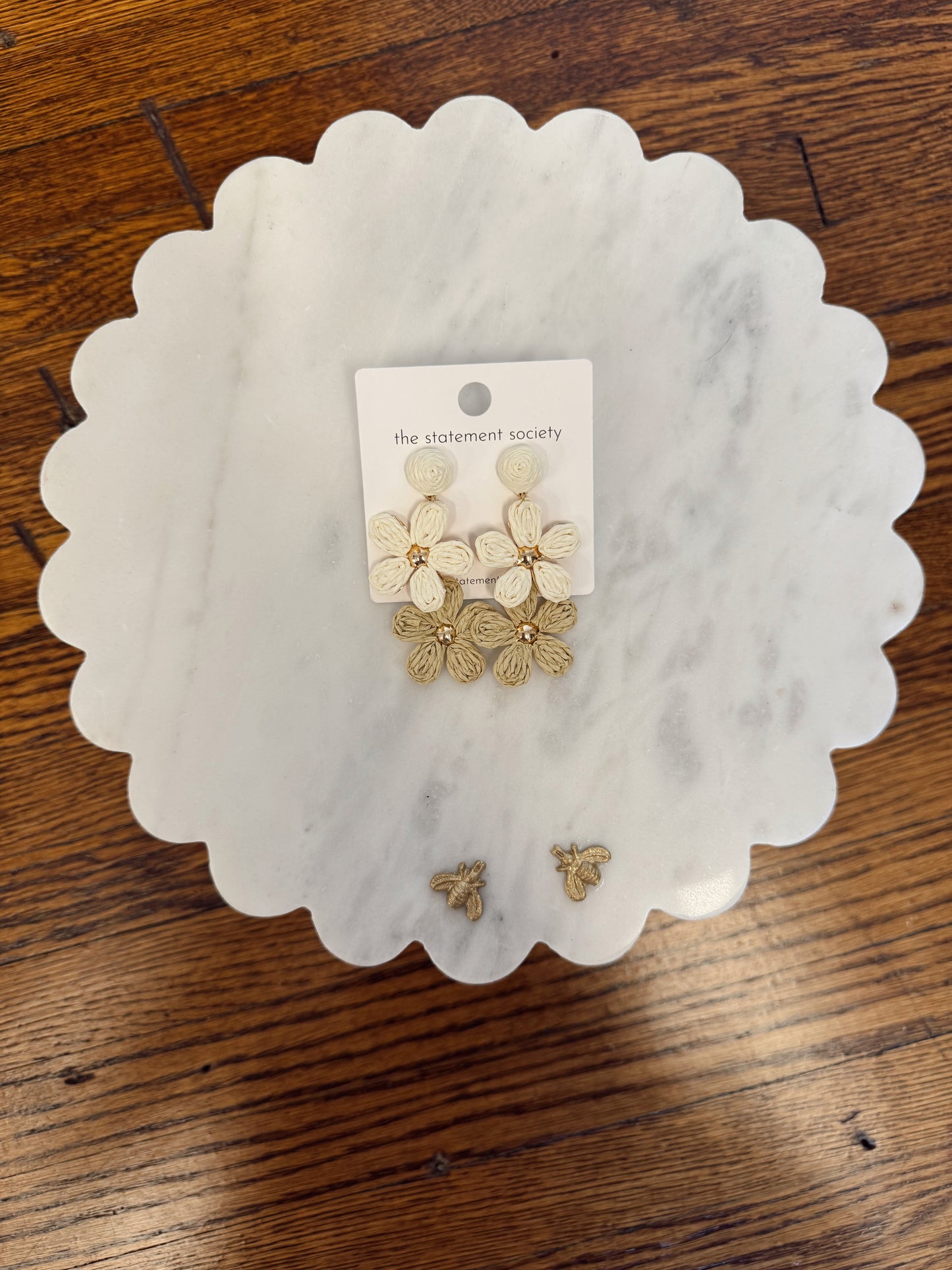Two Tone Flower Earrings