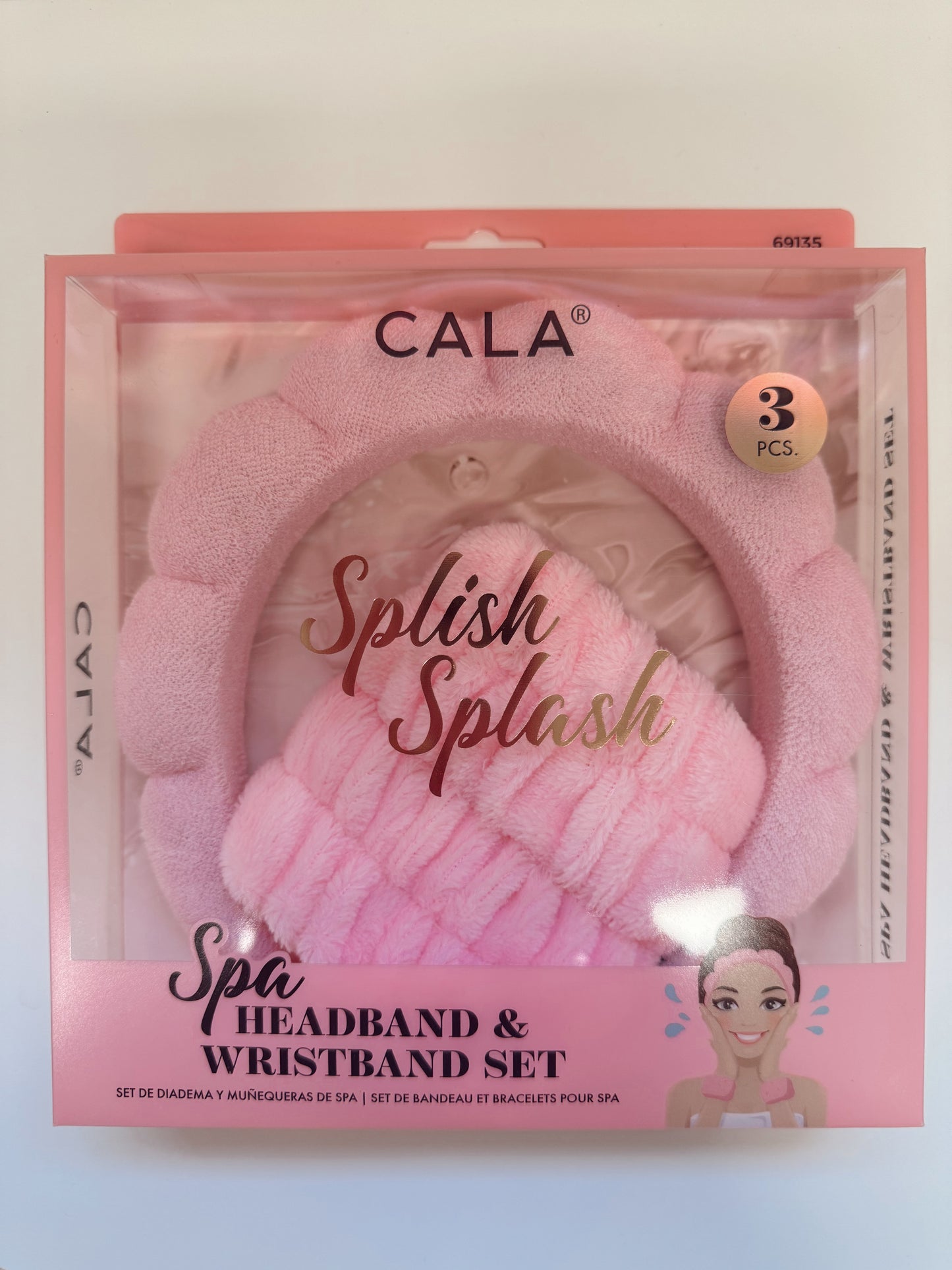 Pink Spa Headband & Wristband Set