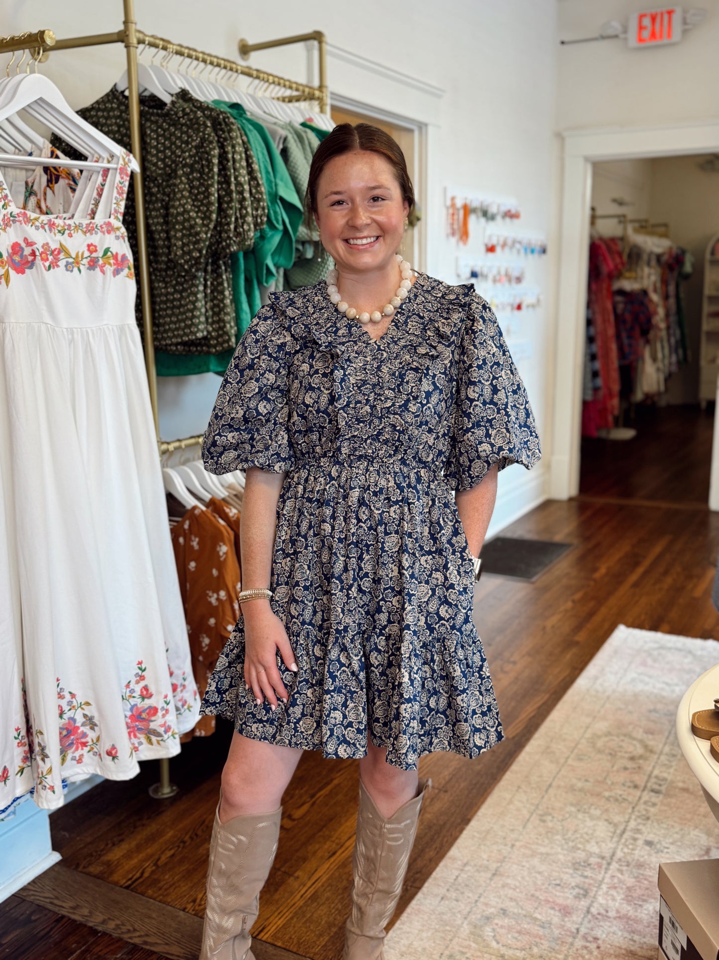 Donnell Blue Floral Dress
