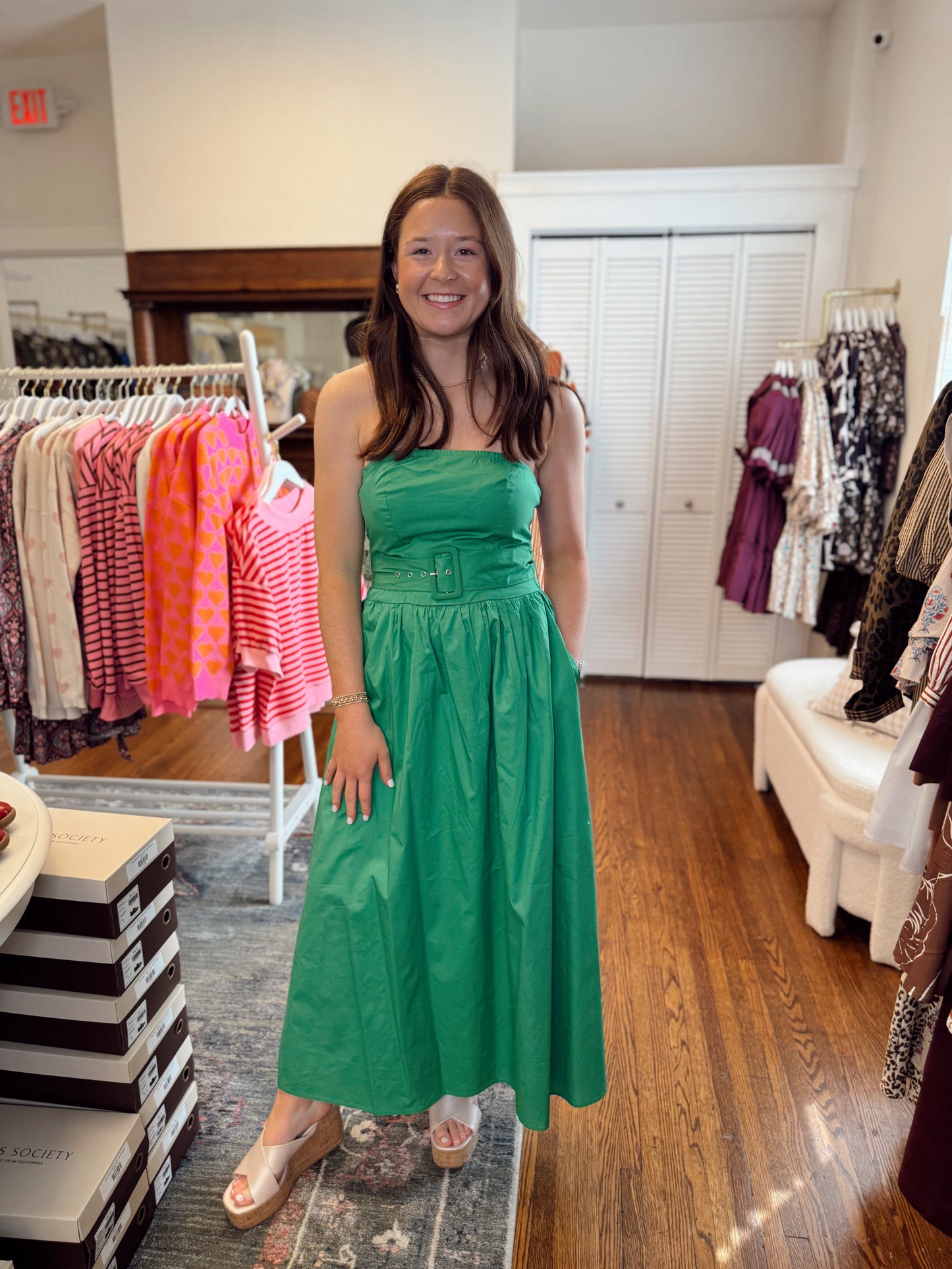 Janelle Strapless Midi Dress