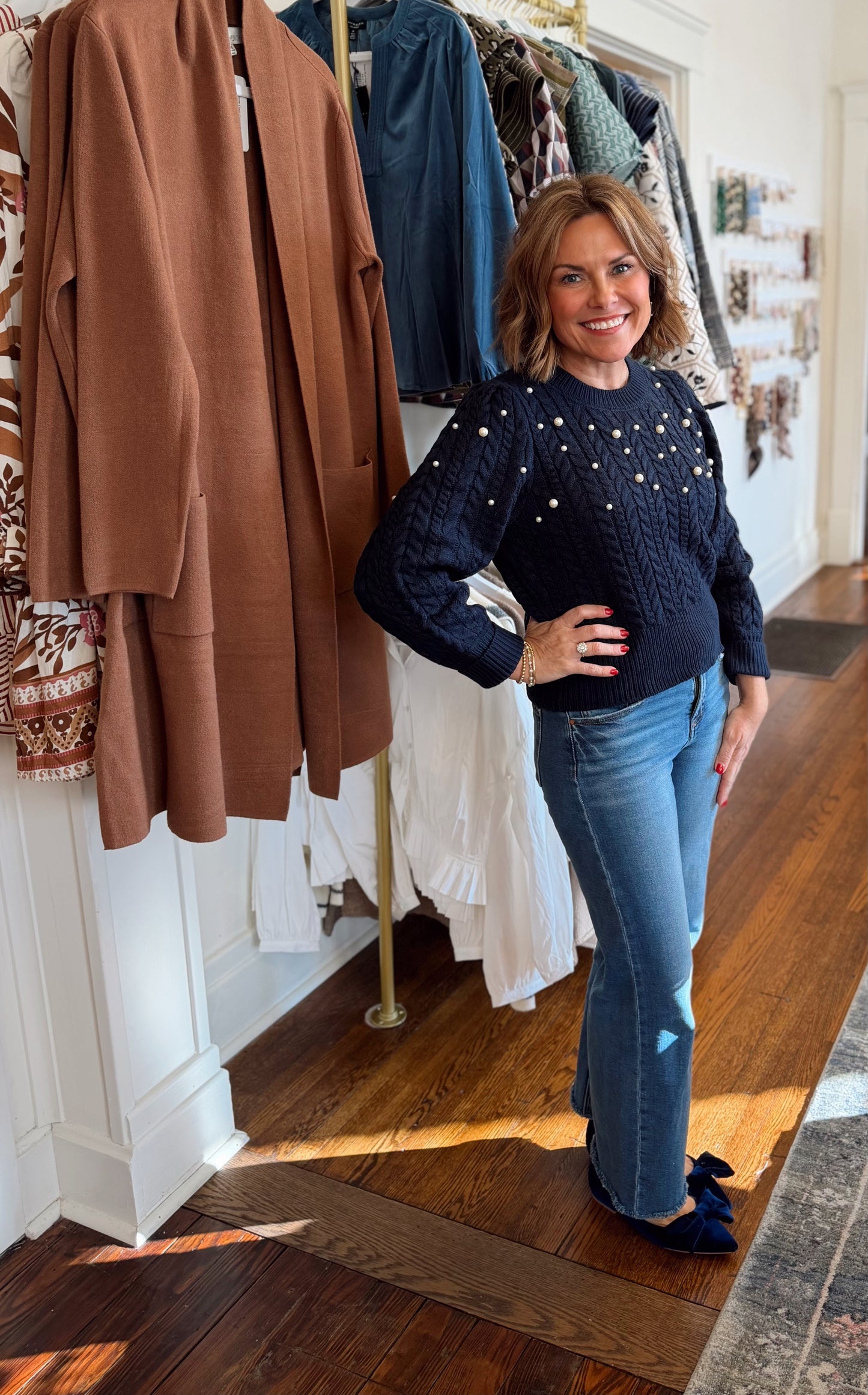 Toxey Pearl Round Neck Sweater