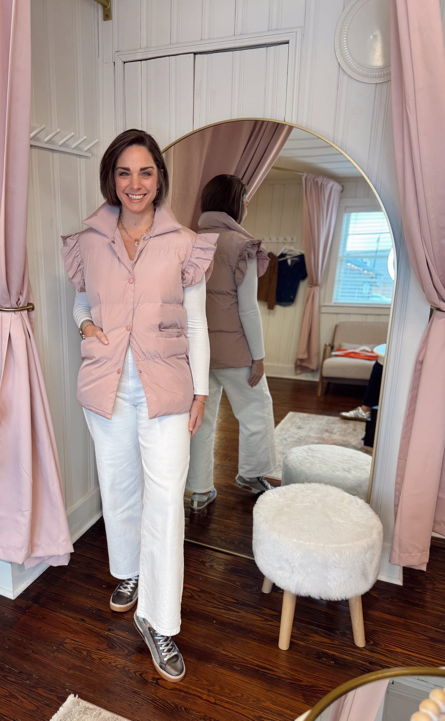 Dusty Pink Puffer Vest