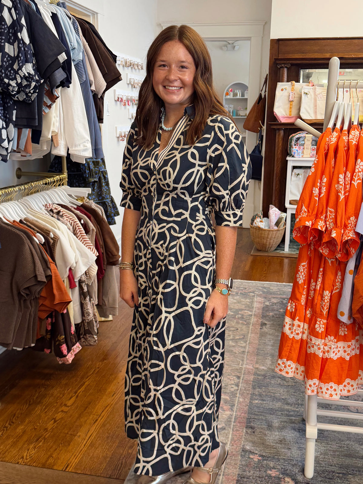 Jaelynn Navy Stripe Dress