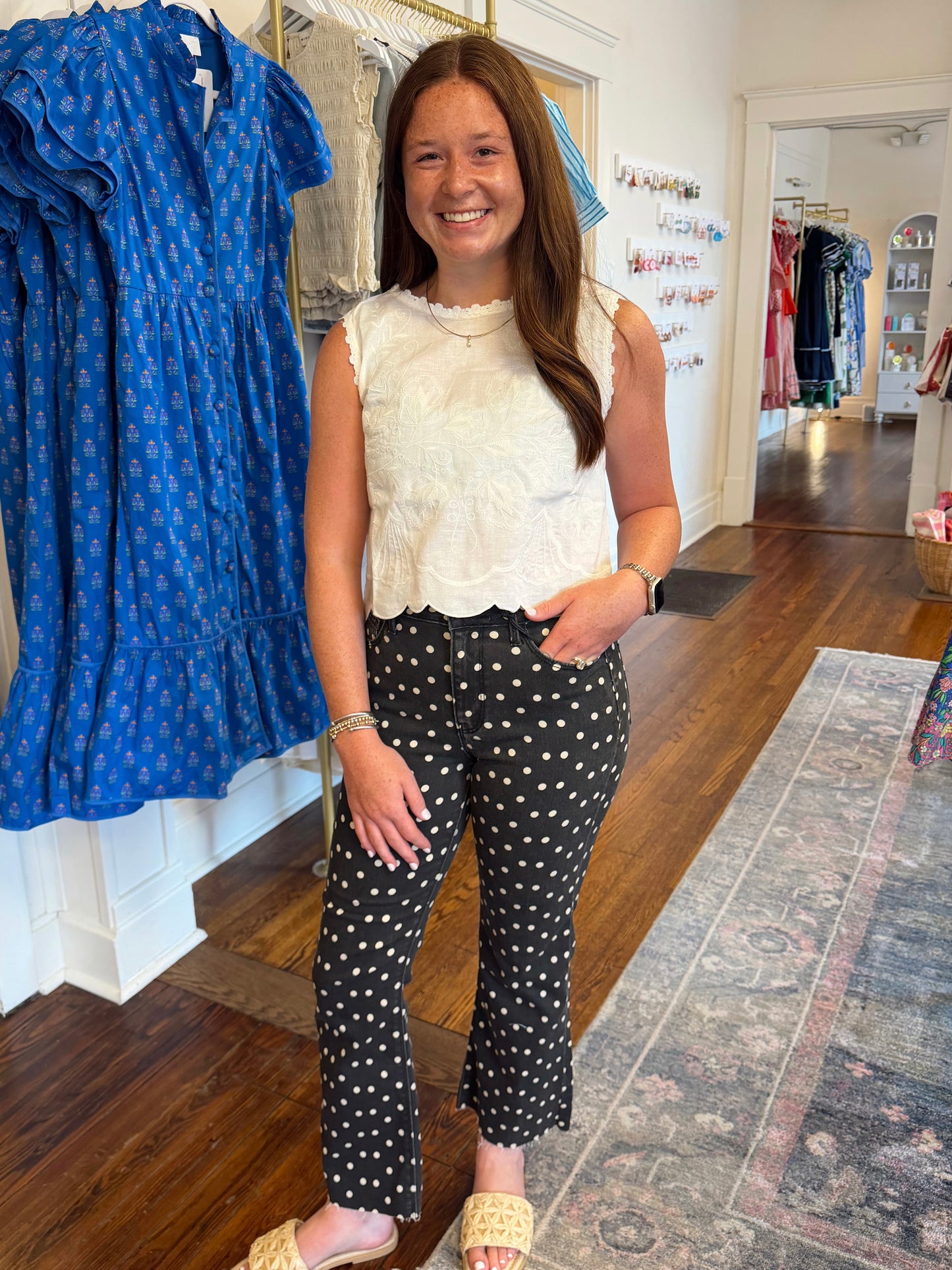 Black and White Polka Dot Jeans