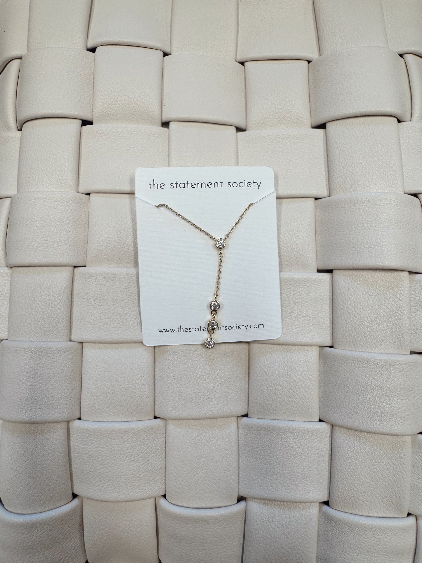 Y Chain Rhinestone Necklace