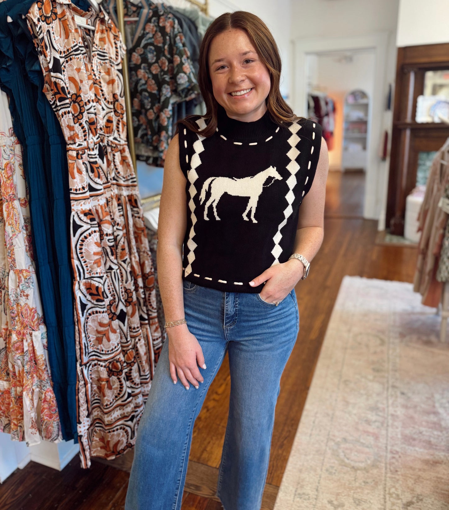 Horsin' Around Sleeveless Sweater