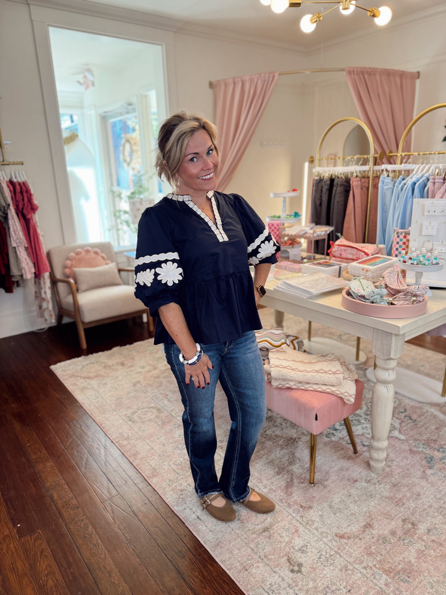 Brittney Navy Top