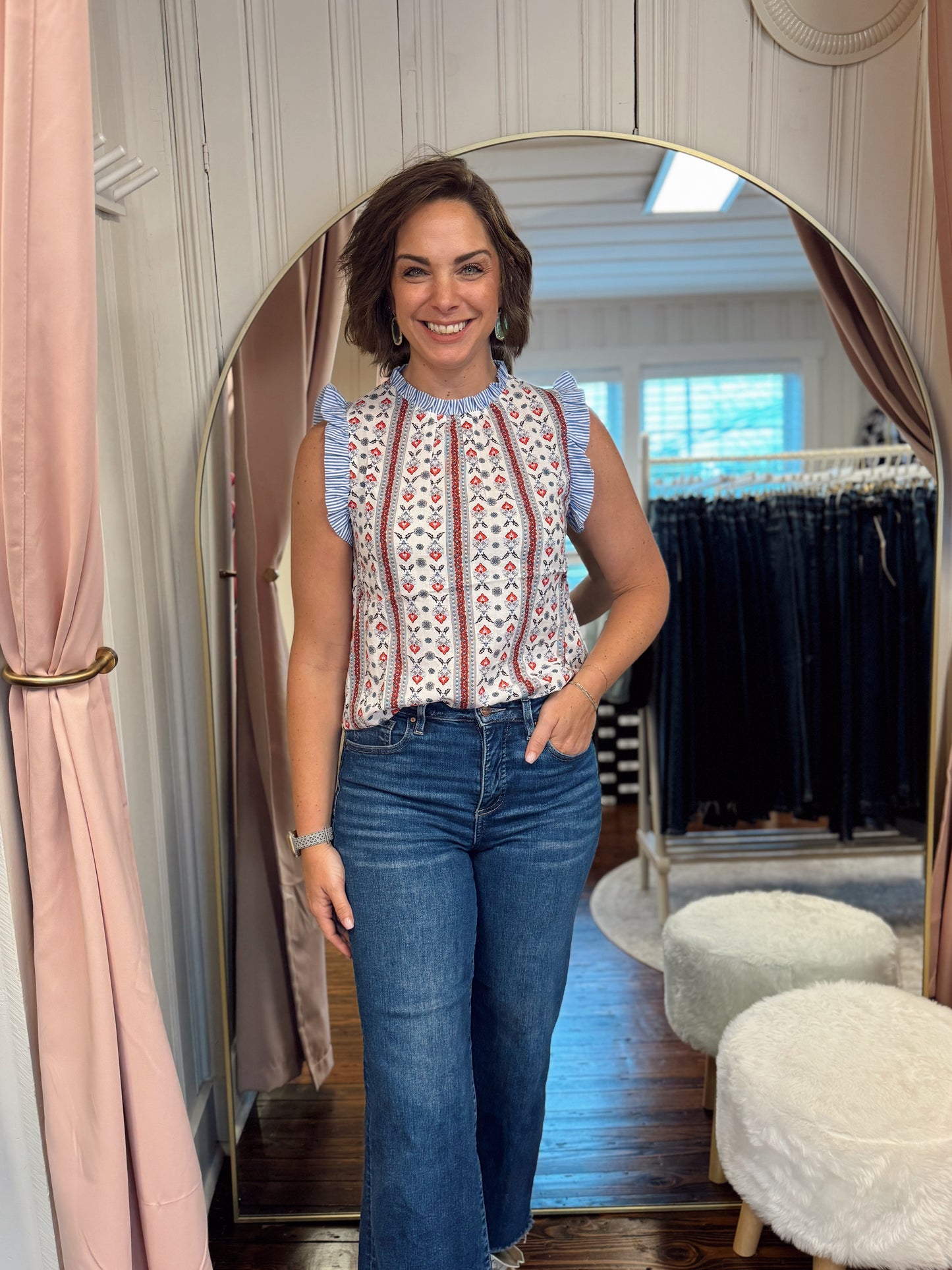 Americana Ruffle Sleeve Top