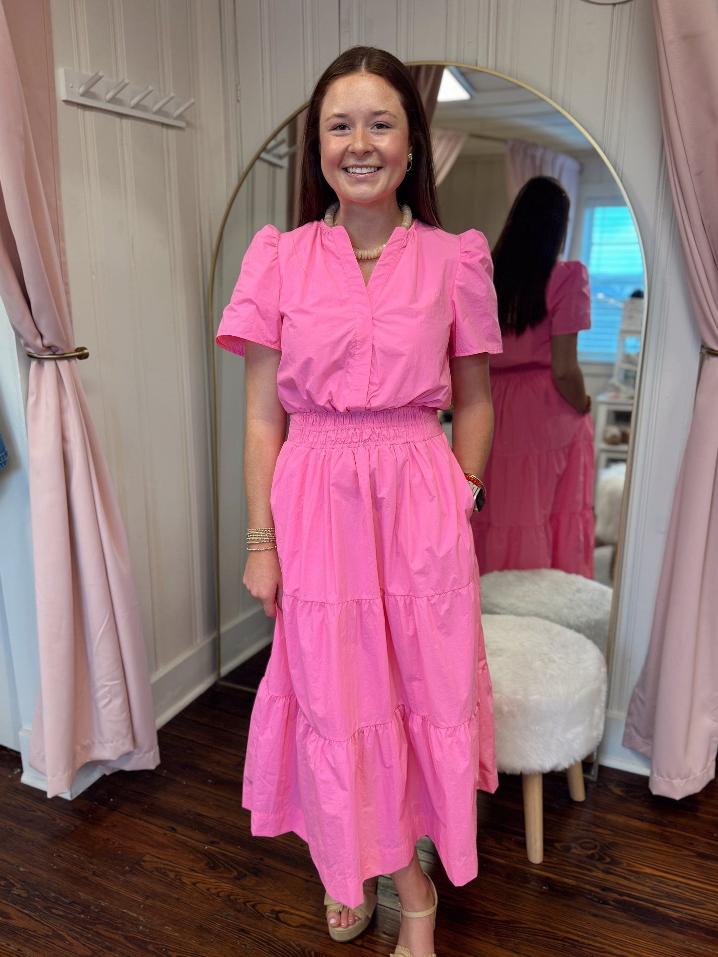 Camille Pink Poplin Maxi