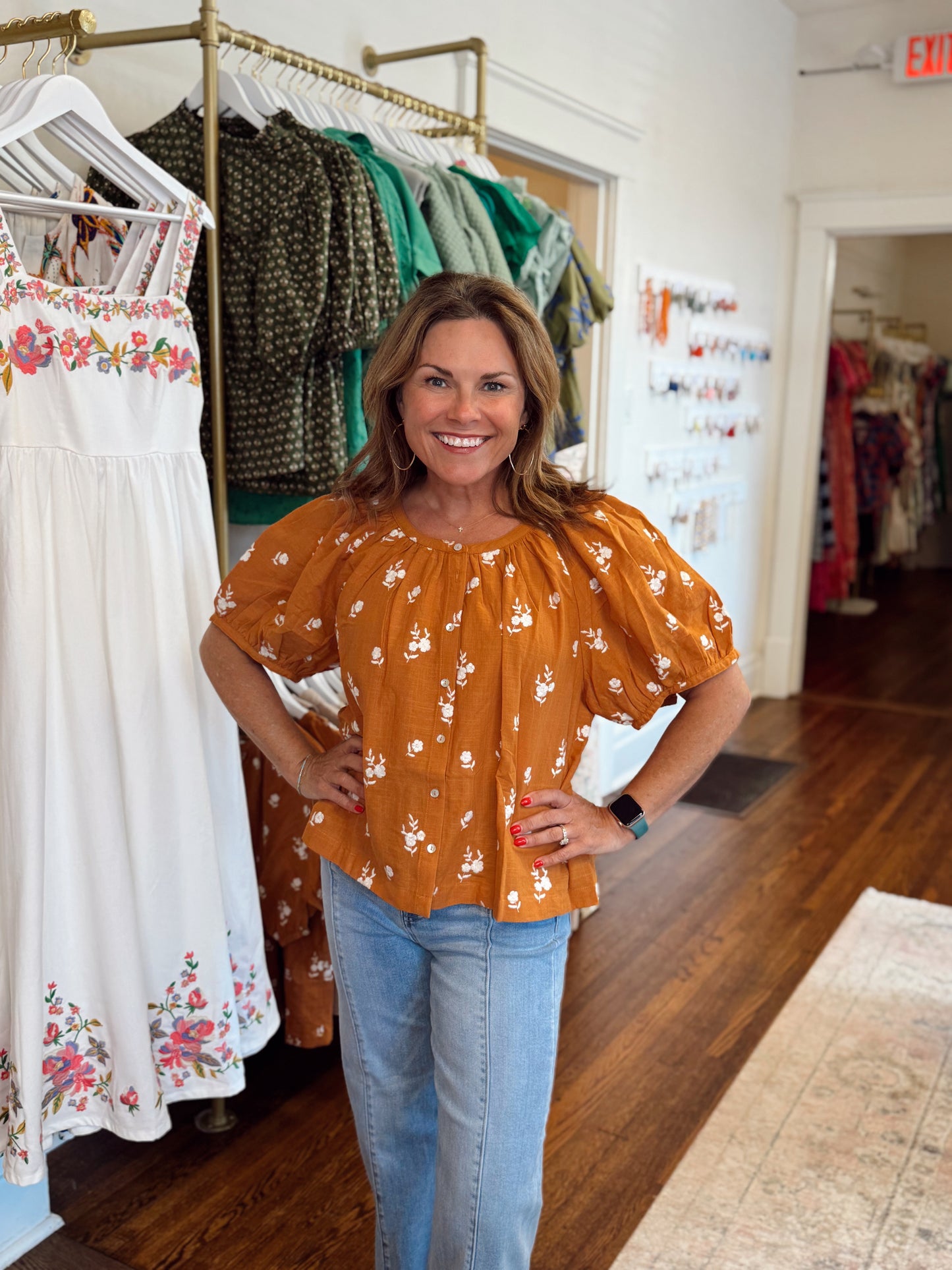 Aubrey Floral Embroidered Top