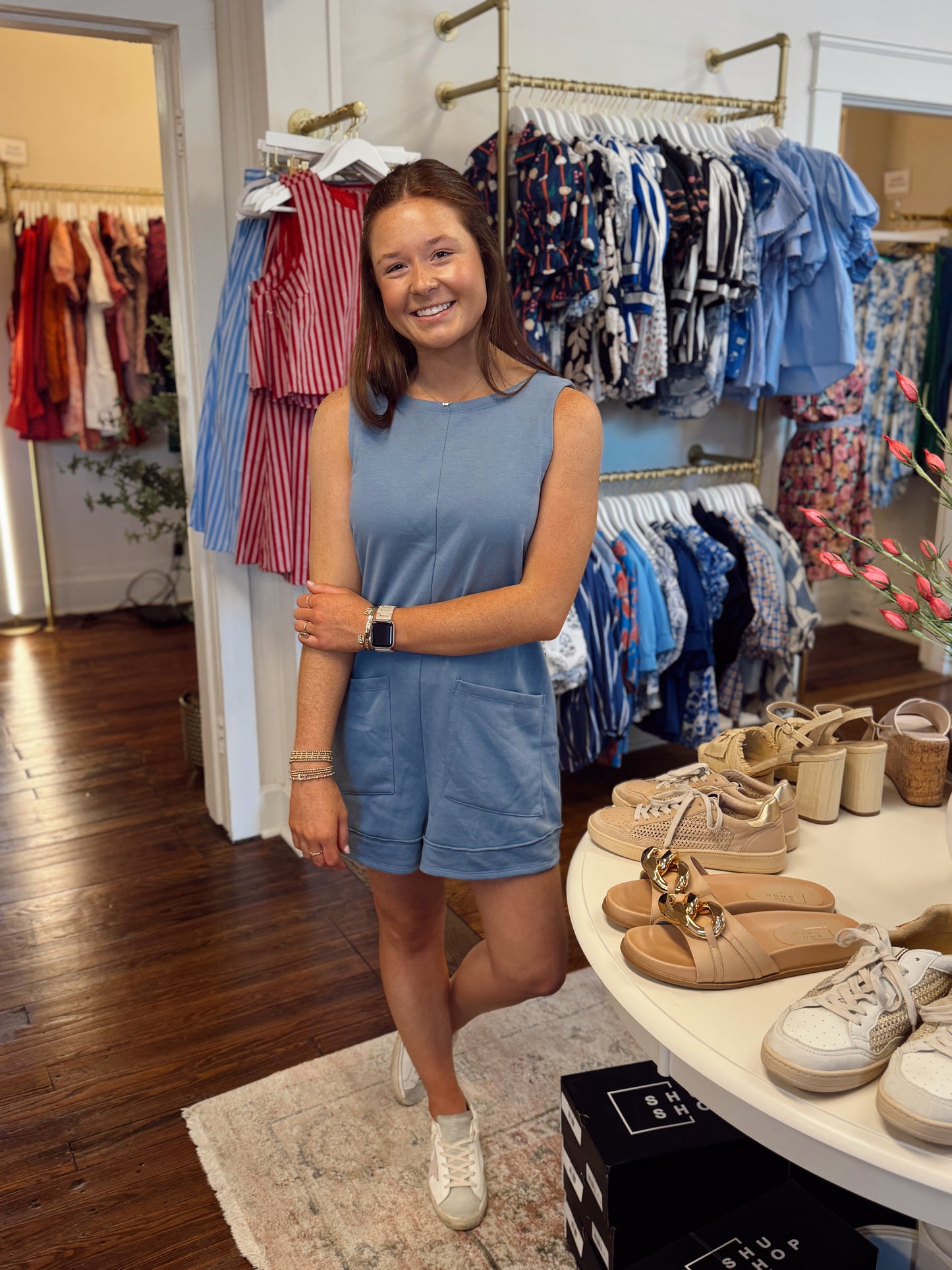 French Blue Romper