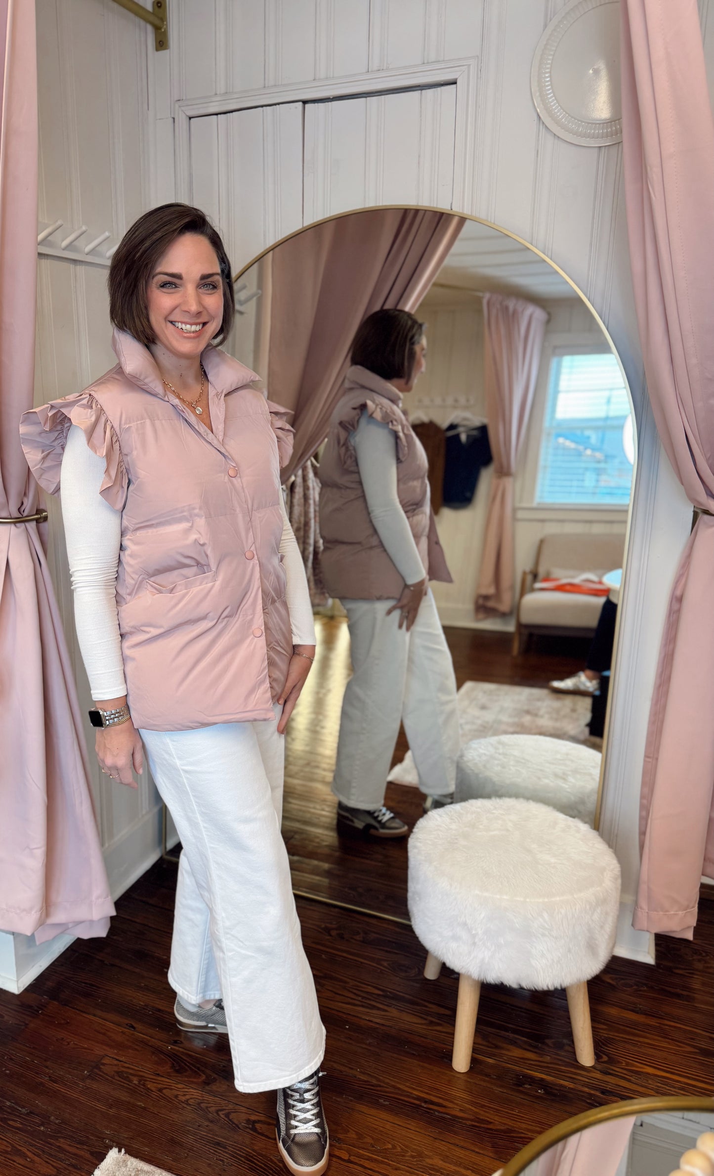 Dusty Pink Puffer Vest