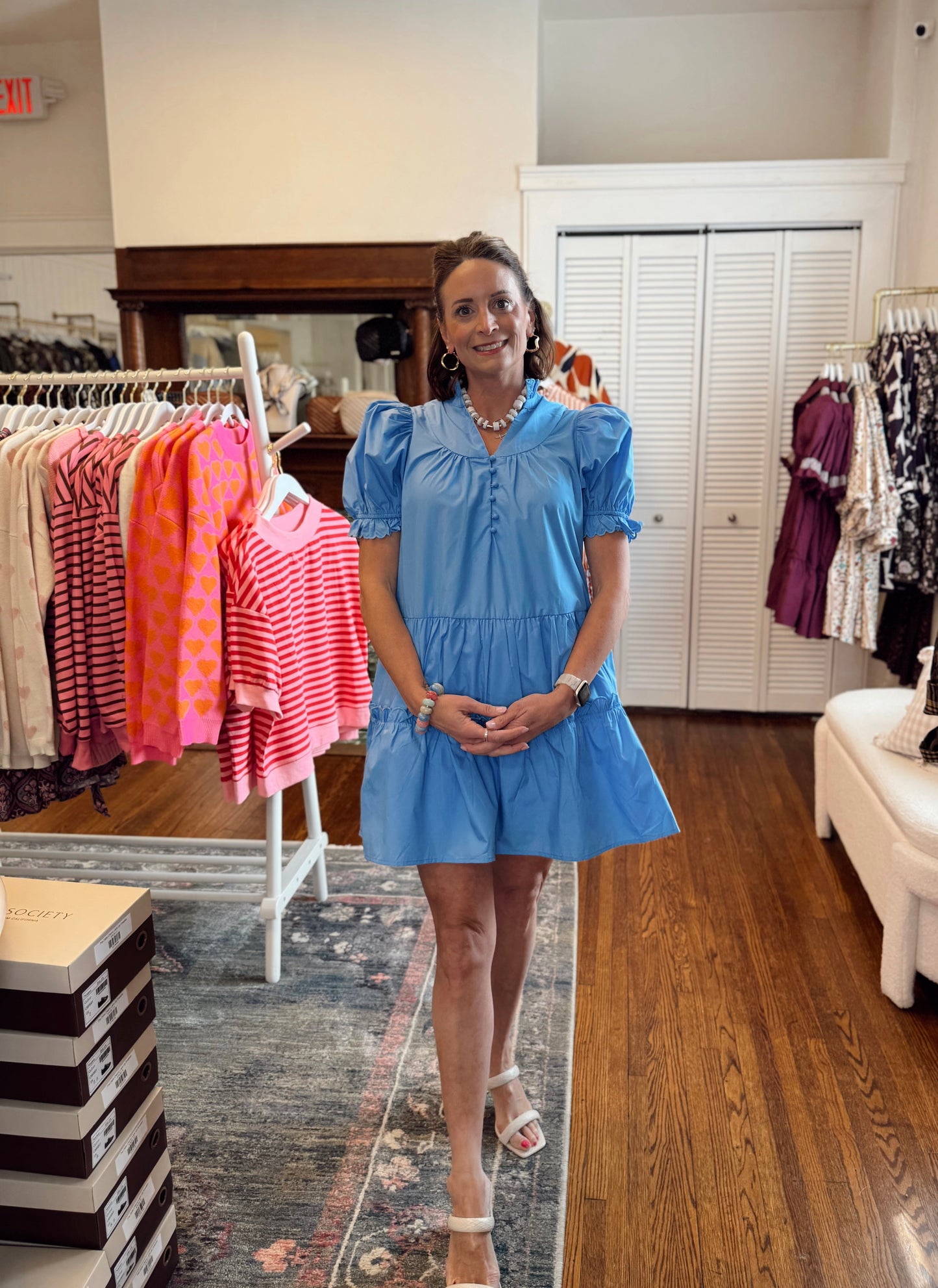 Penelope Ruffle Dress - Chambray