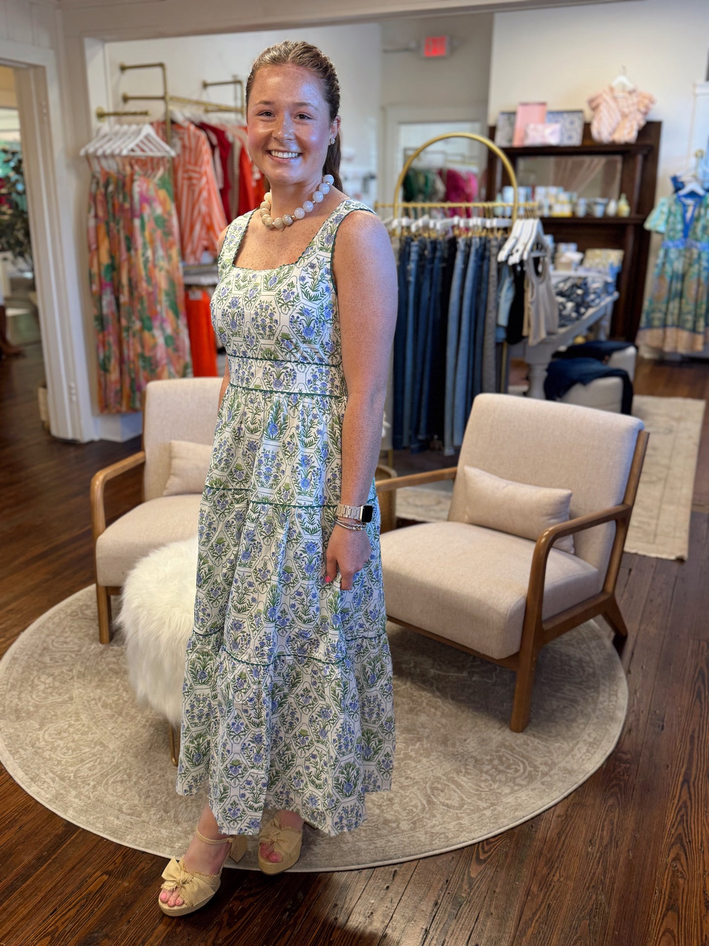 Summer Periwinkle Floral Maxi