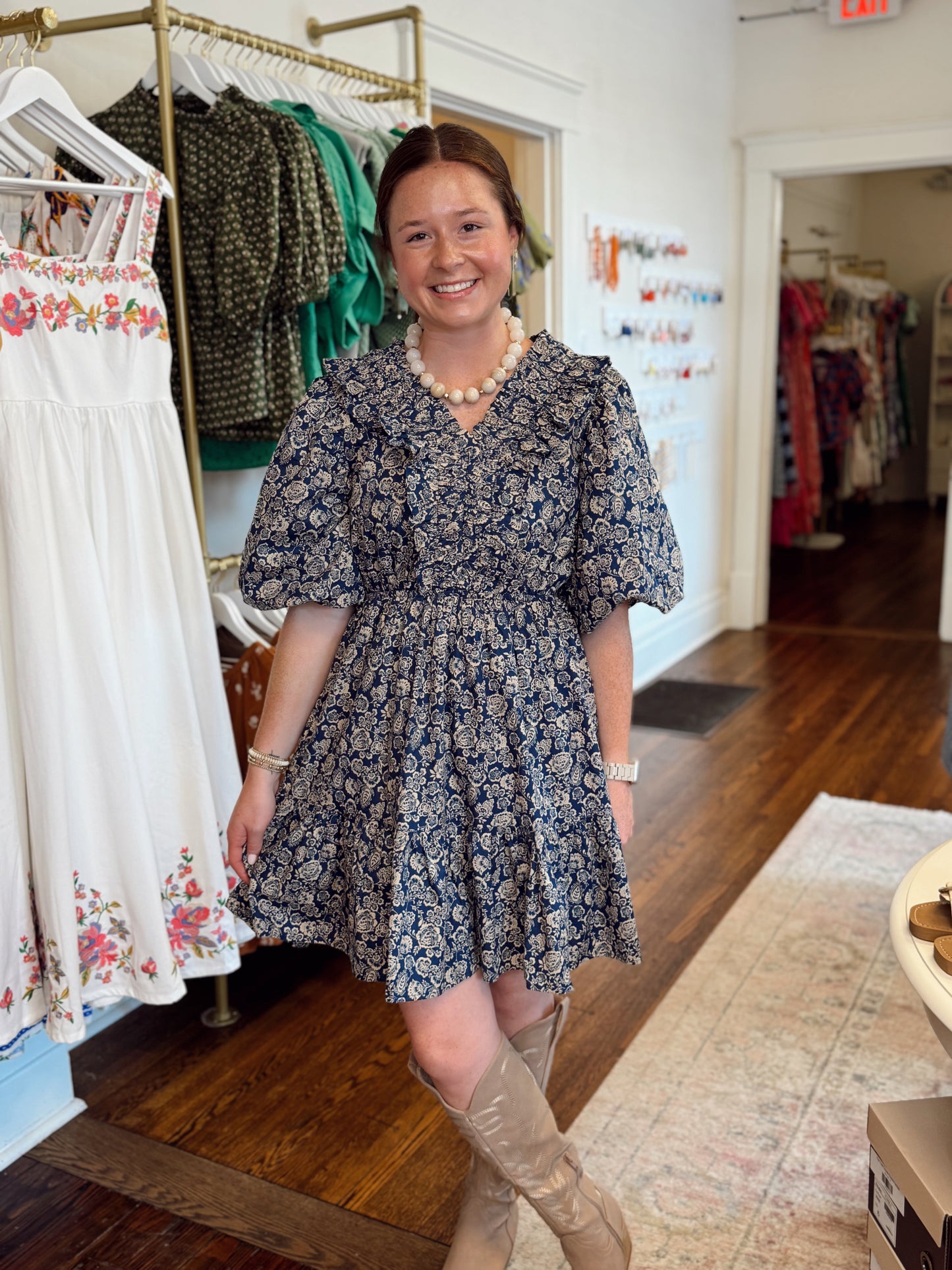 Donnell Blue Floral Dress