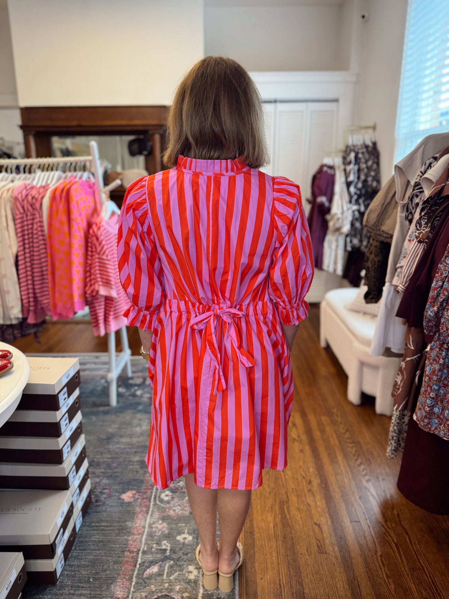 Sadie Stripe Dress - Pink