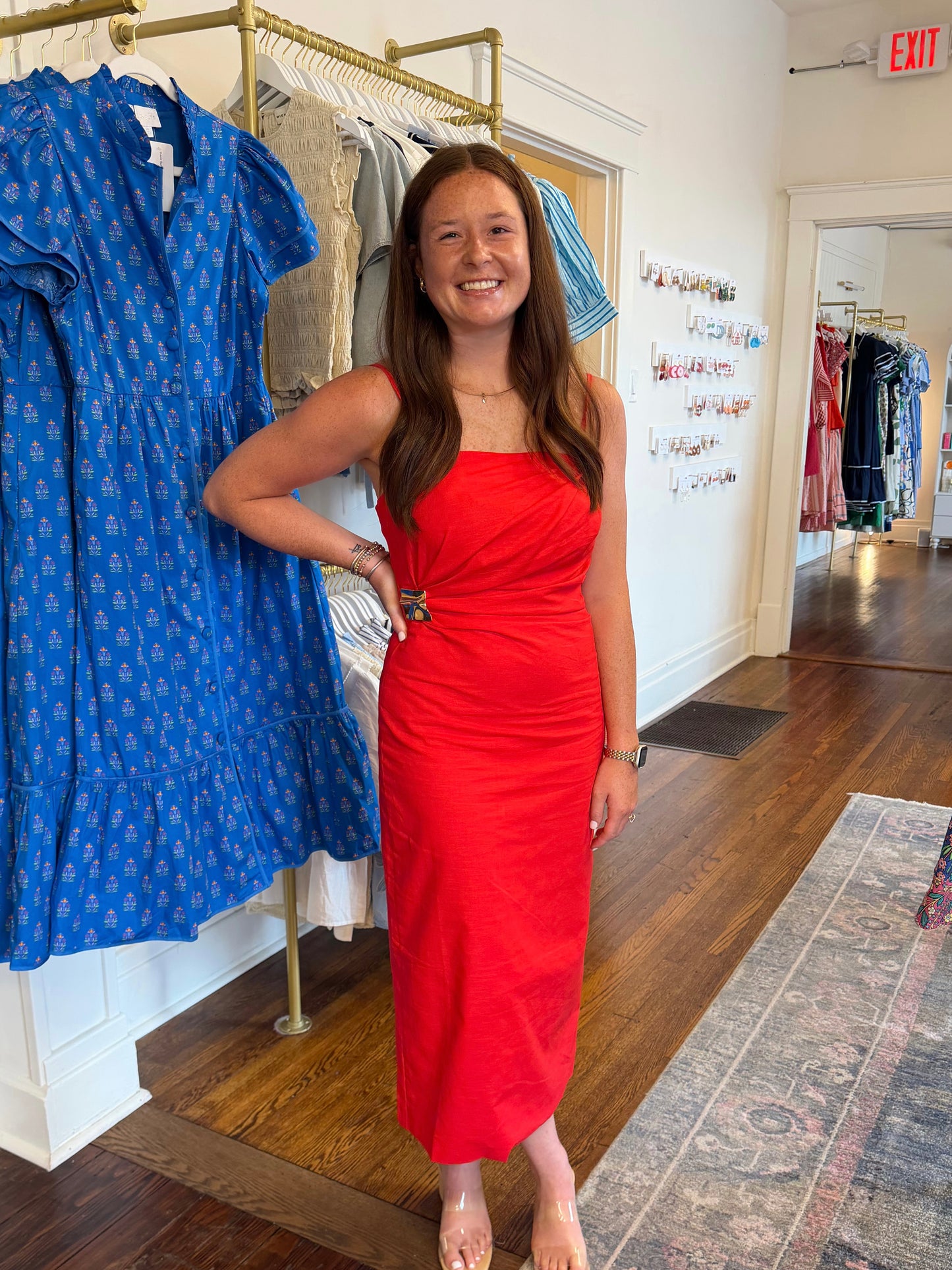 Palmer Metallic Red Dress