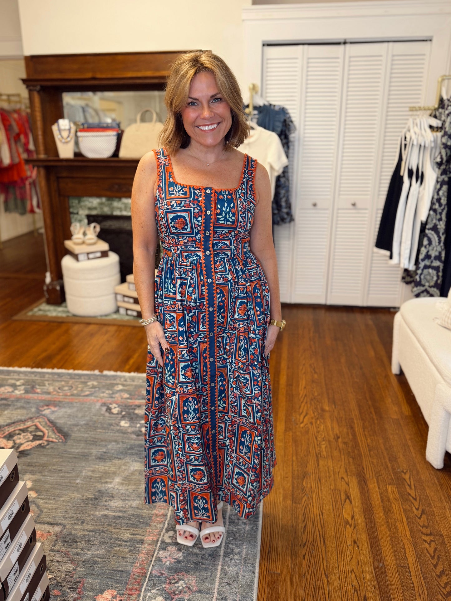 Blakely Botanical Navy Maxi Dress