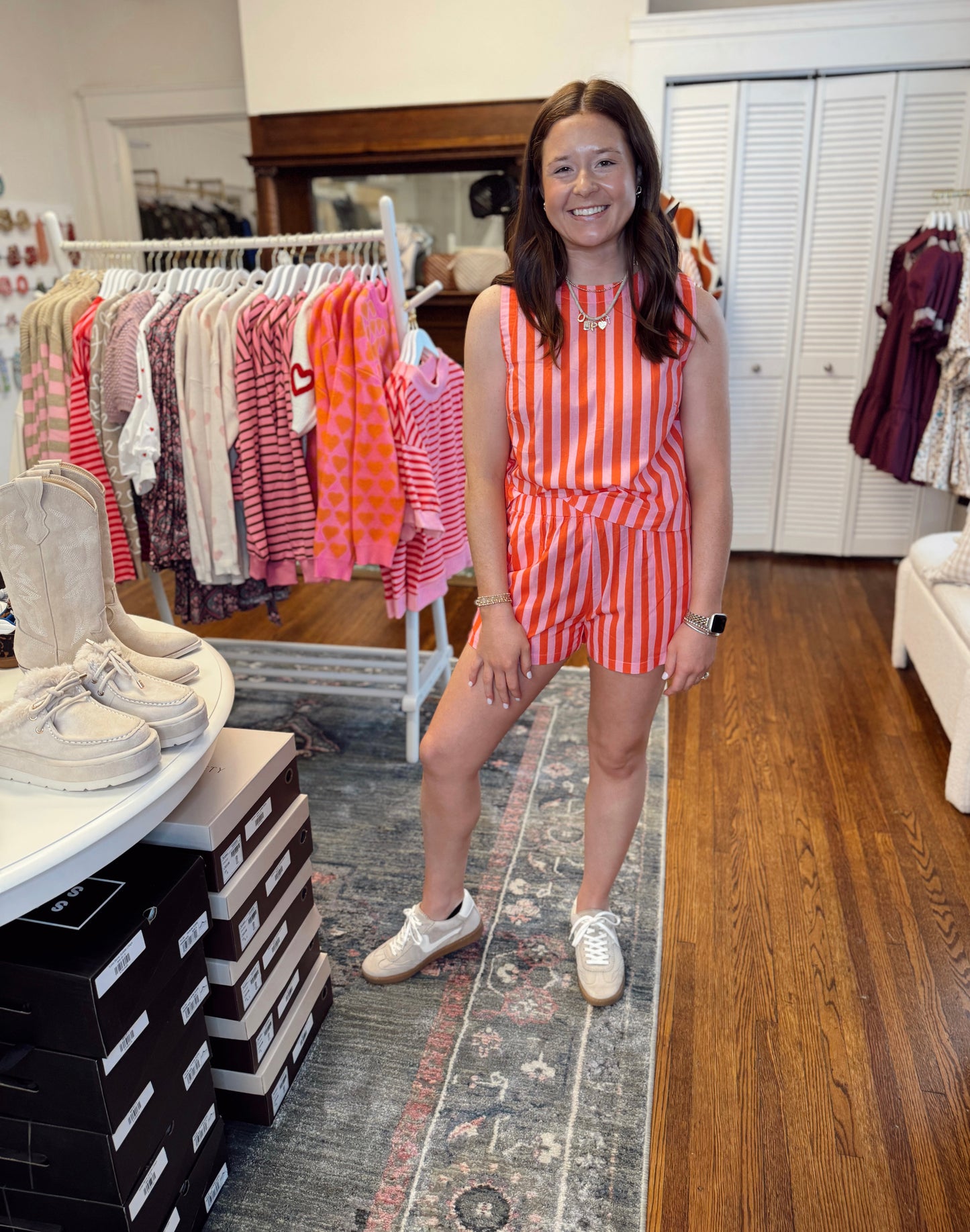 Coral Punch Sleeveless Top