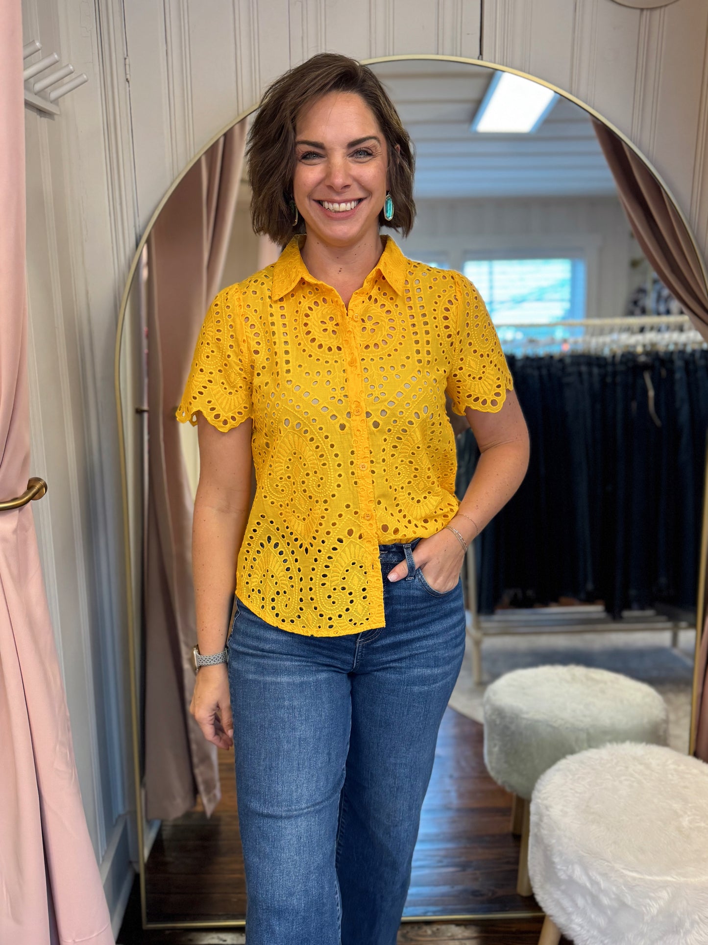 Sunflower Eyelet Top