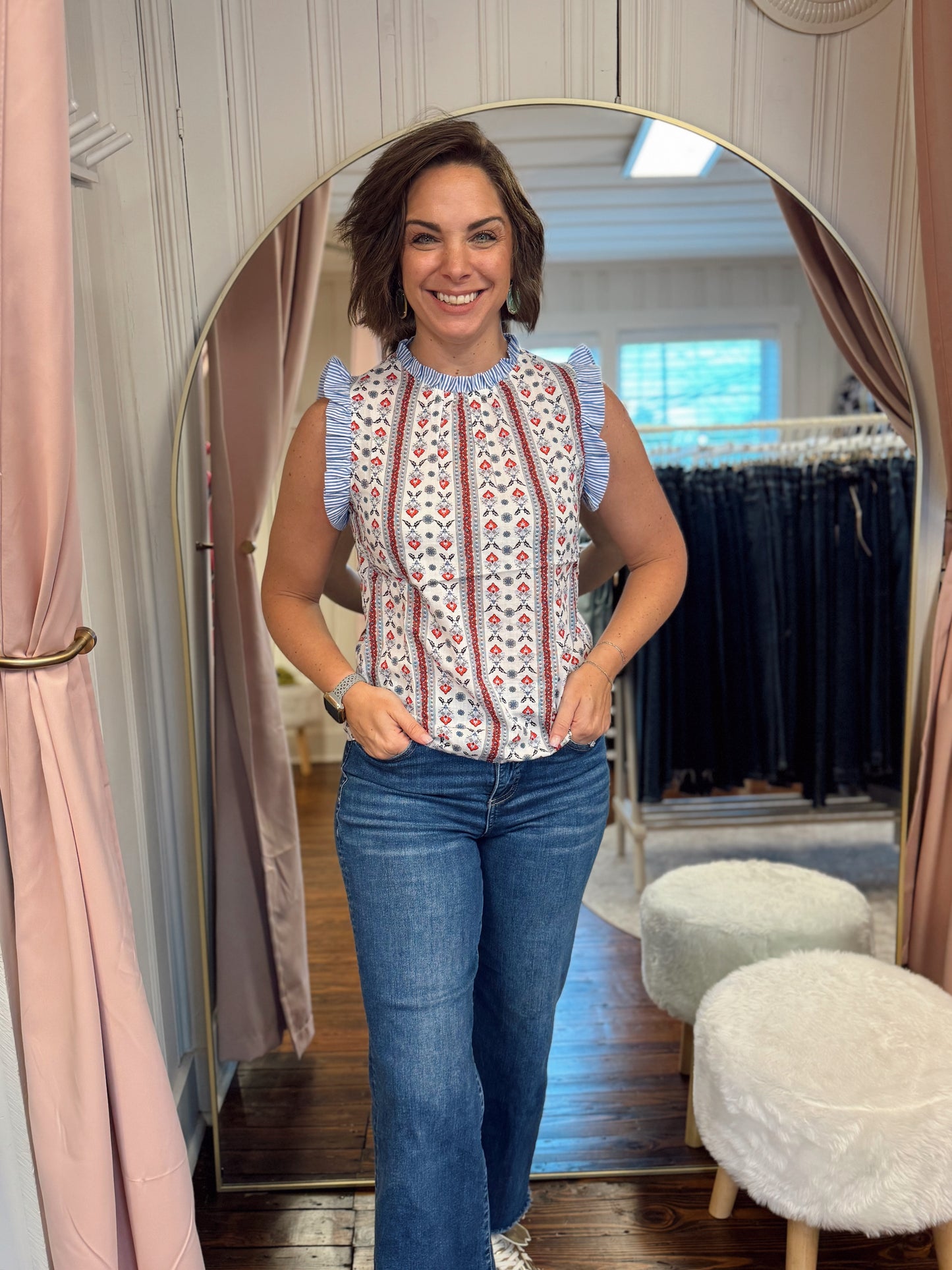 Americana Ruffle Sleeve Top