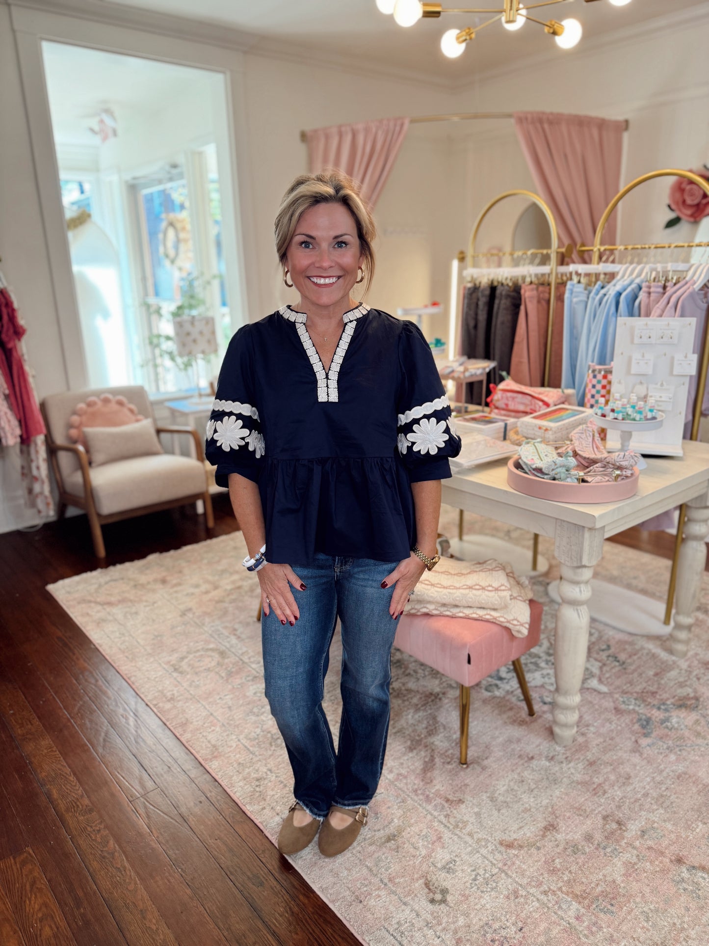 Brittney Navy Top