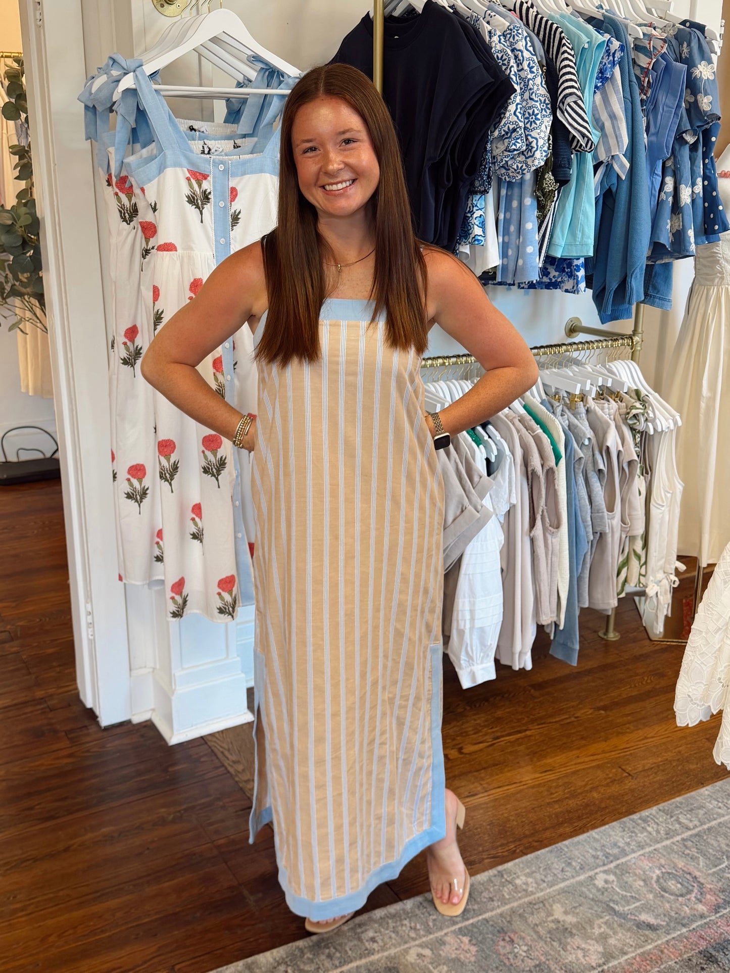 CariAnn Sand Stripe Dress