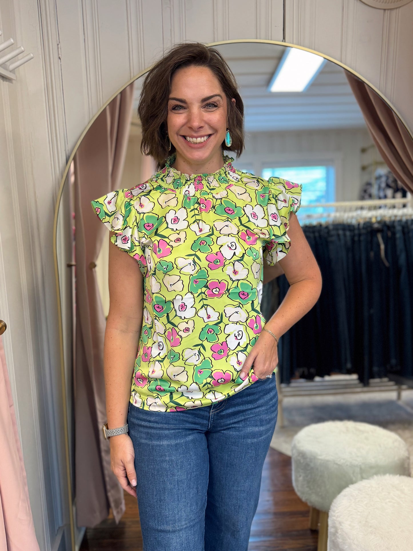 Poppy Floral Satin Top