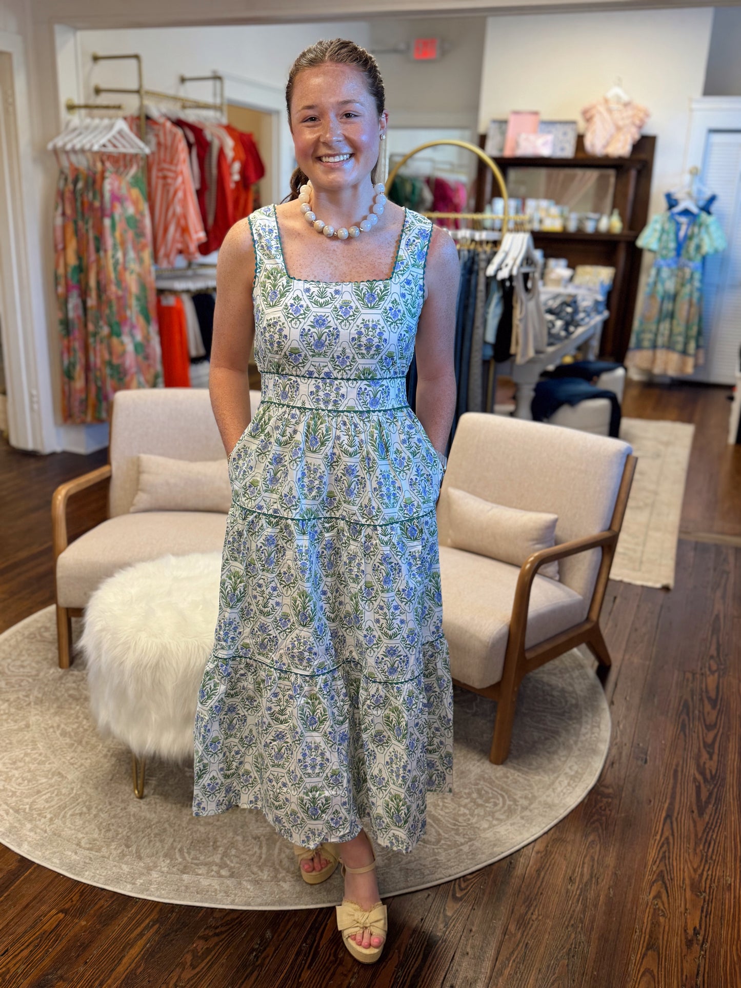 Summer Periwinkle Floral Maxi