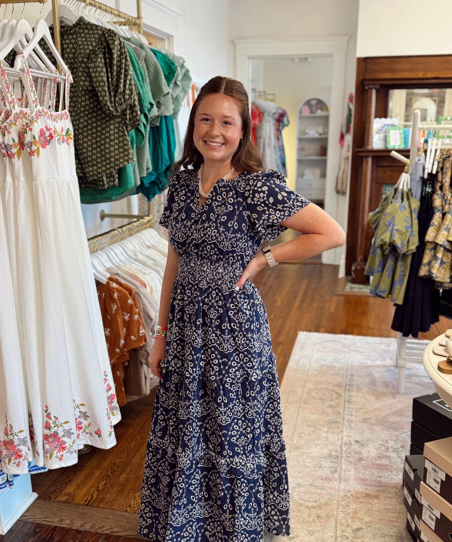 Viridiana Floral Eyelet Maxi