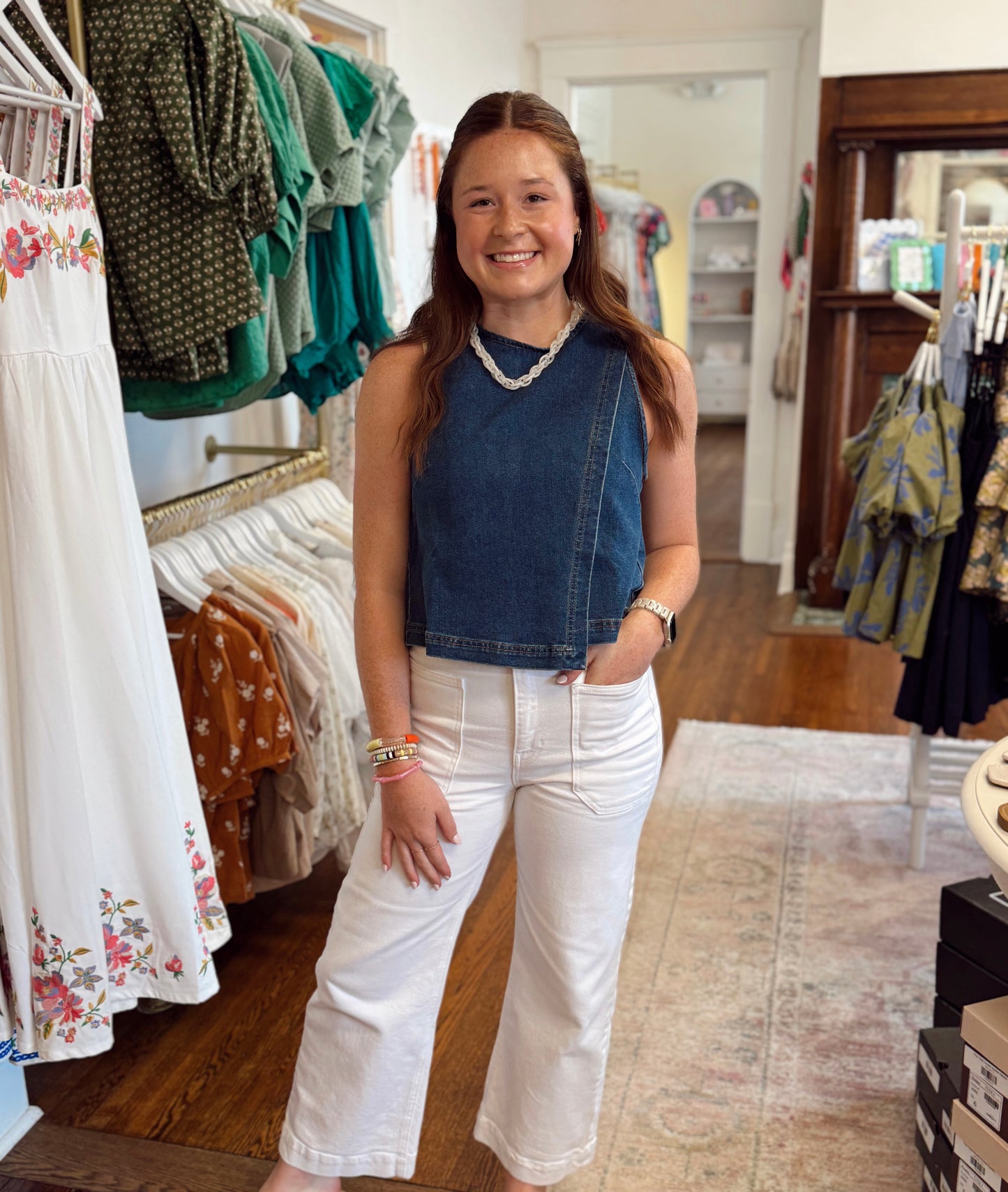 Asymmetrical Denim Top