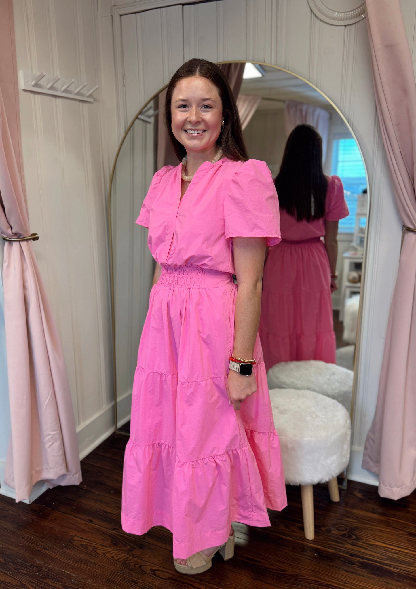 Camille Pink Poplin Maxi