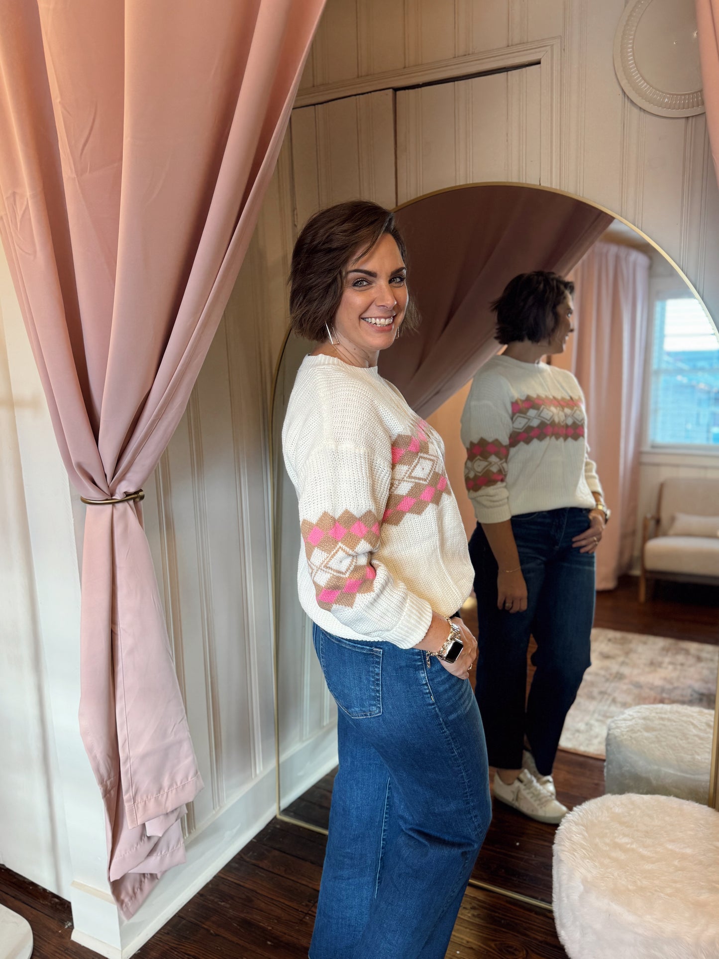 Checkerboard Pattern Sweater