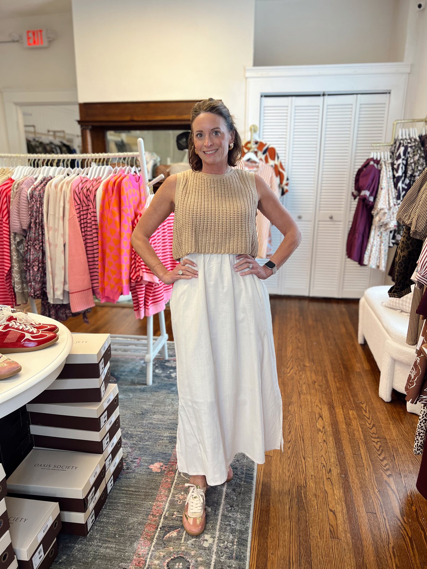 Lila Latte Mixed Media Dress