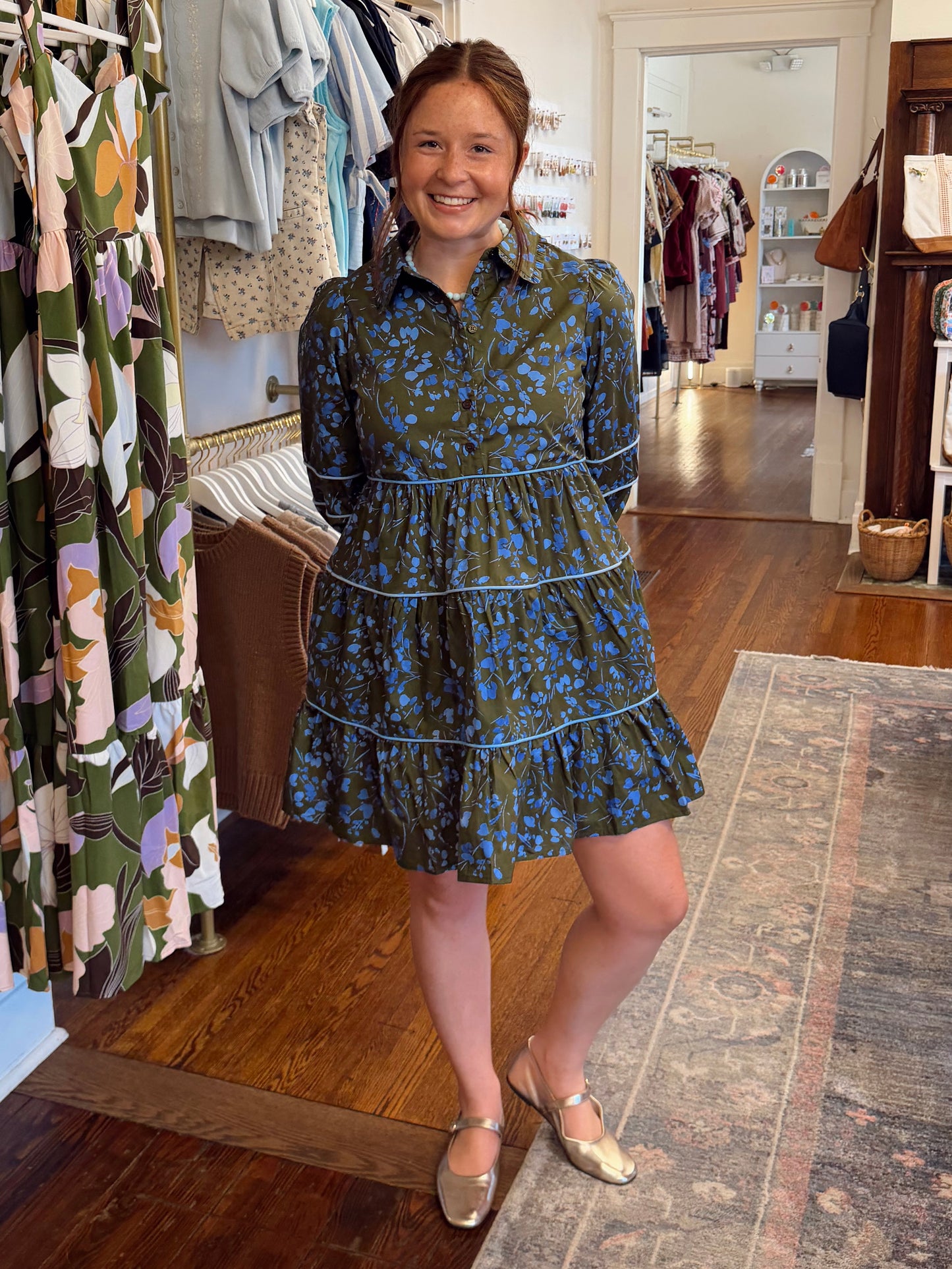Retra Collared Floral Dress