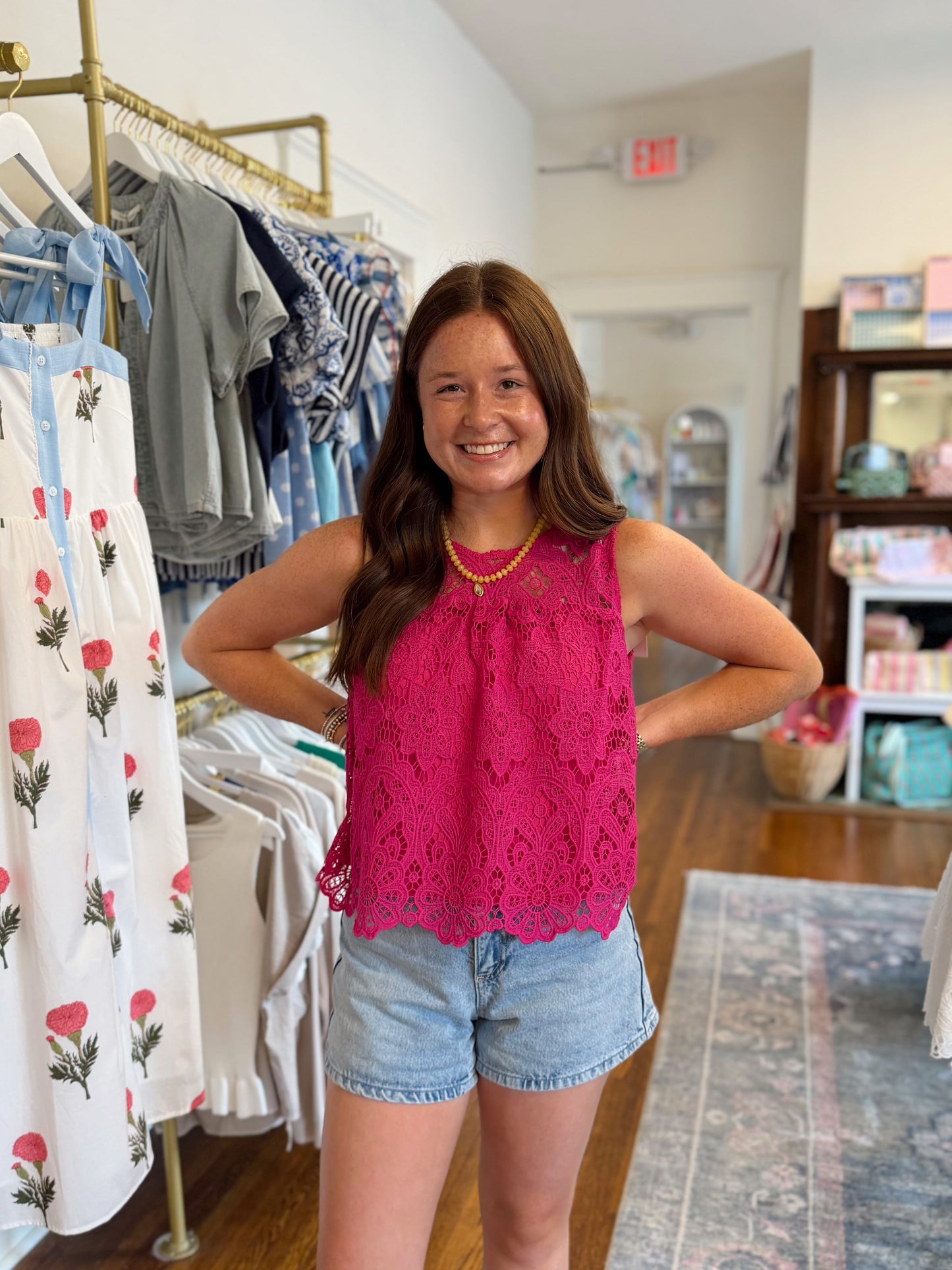 Penelope Pink Lace Top