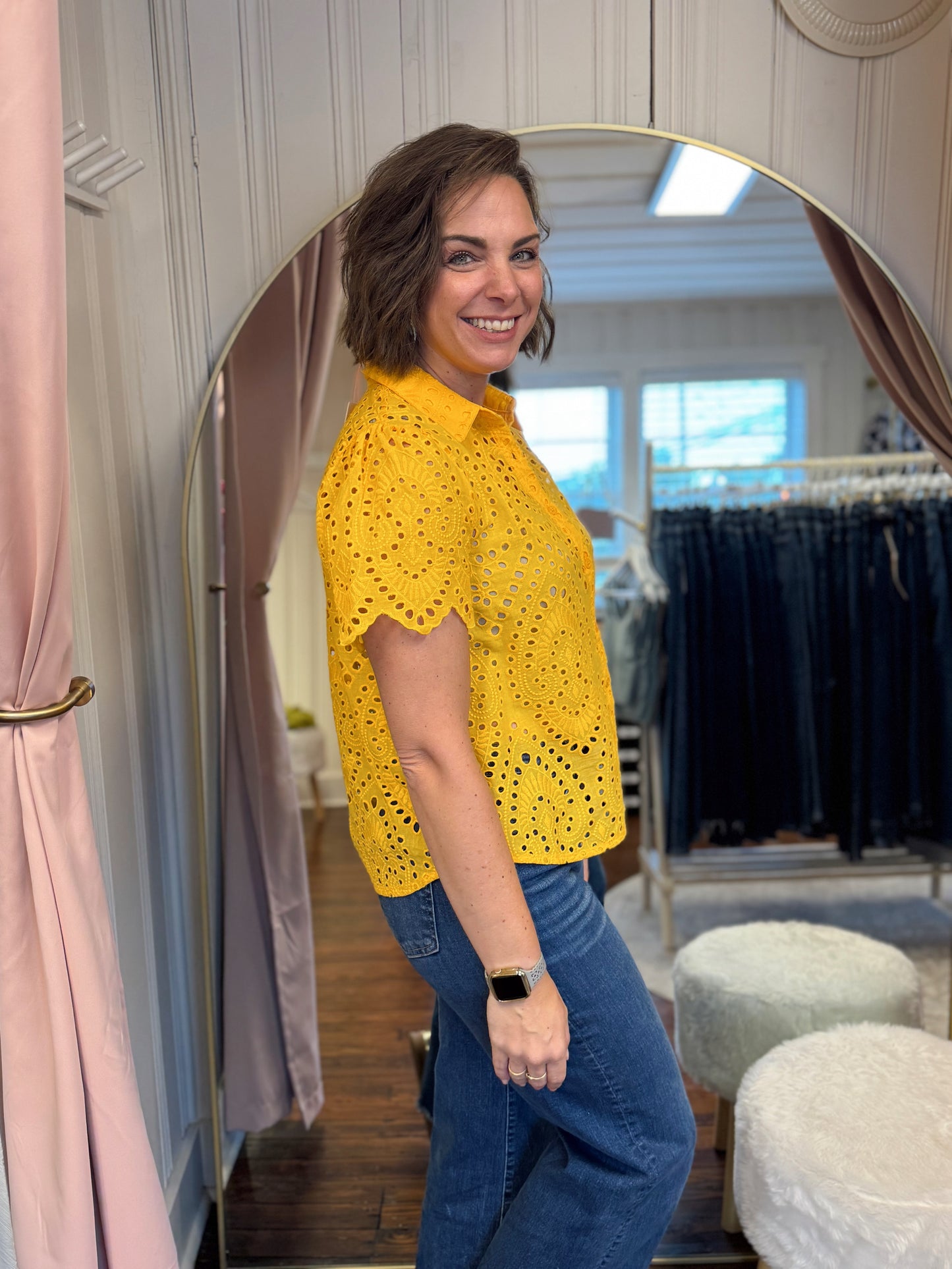 Sunflower Eyelet Top