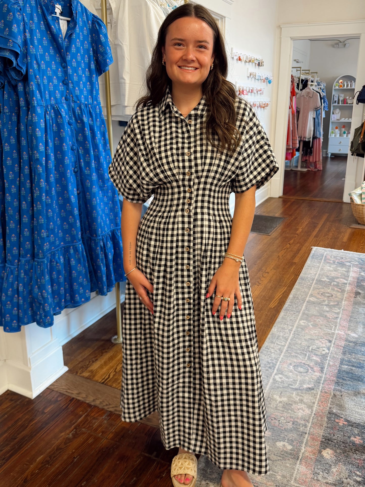 The Natalie Gingham Maxi Dress