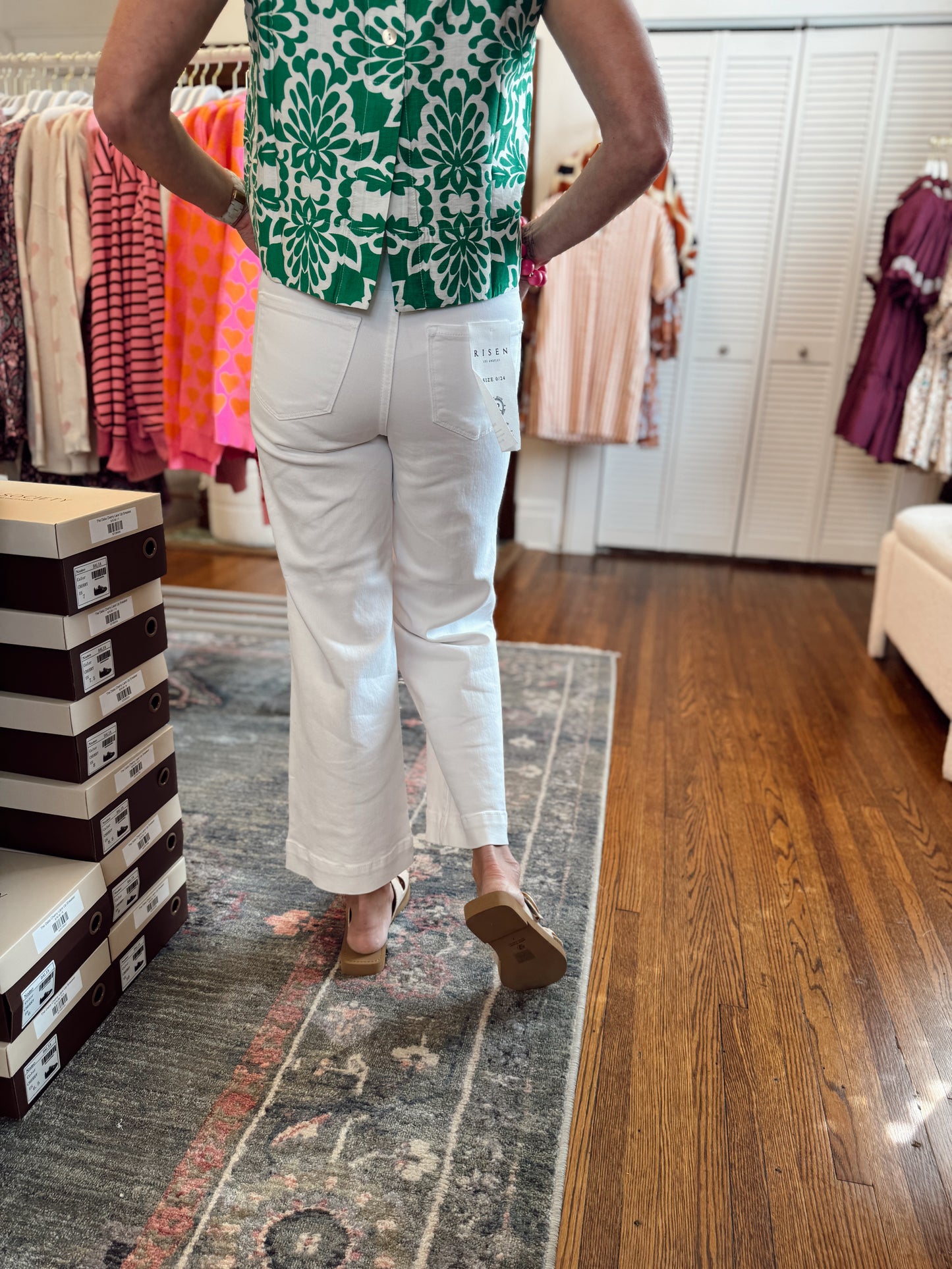 Tummy Control High Rise White Pants