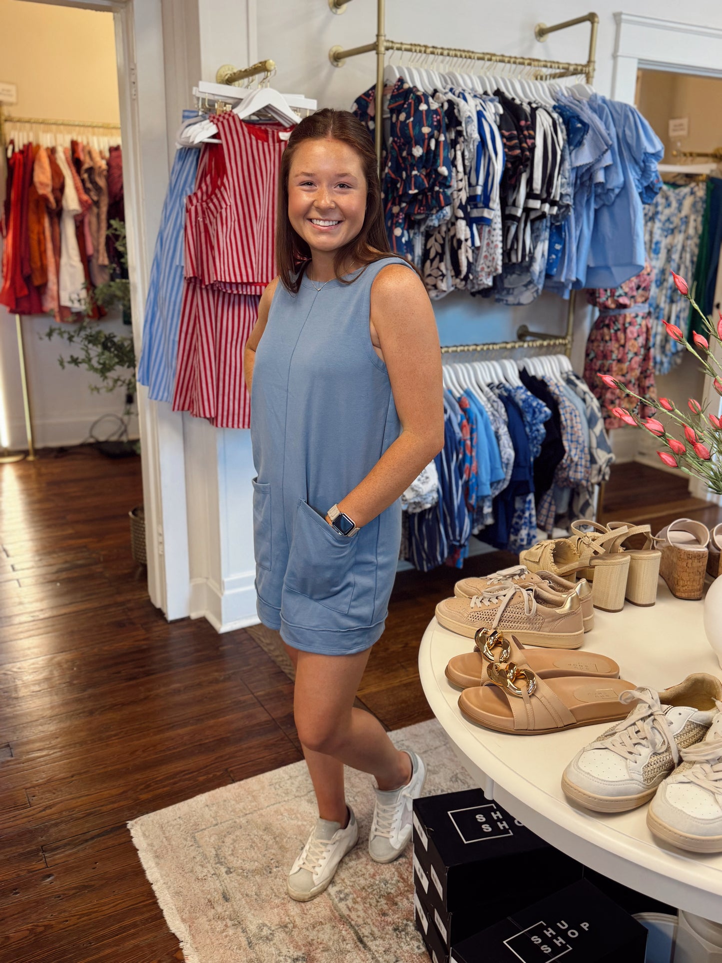 French Blue Romper