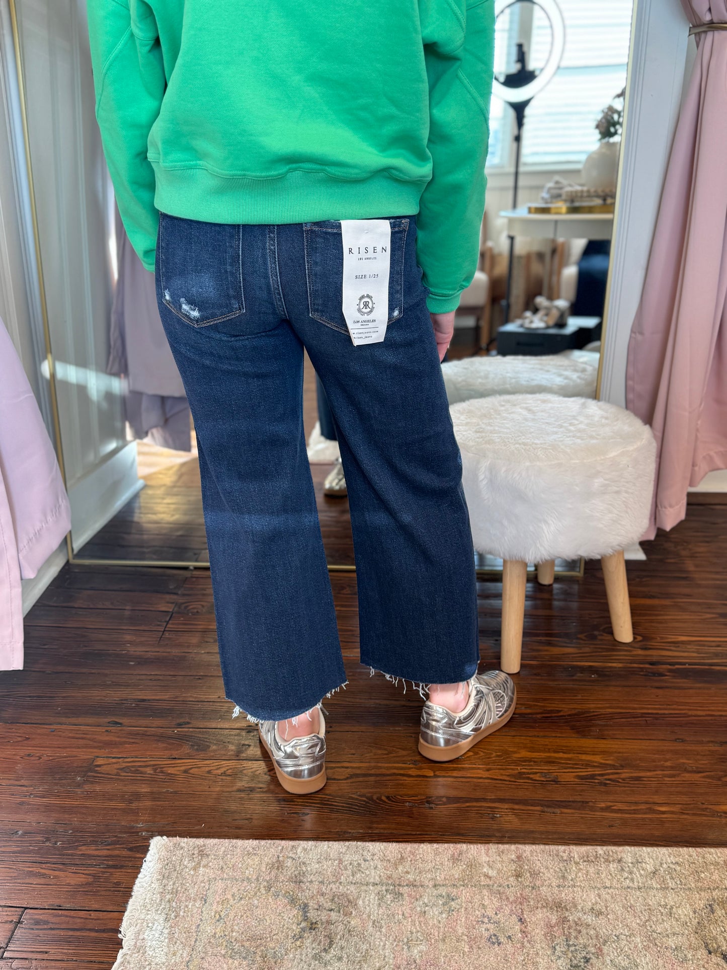 High Rise Wide Leg Button Up Jeans