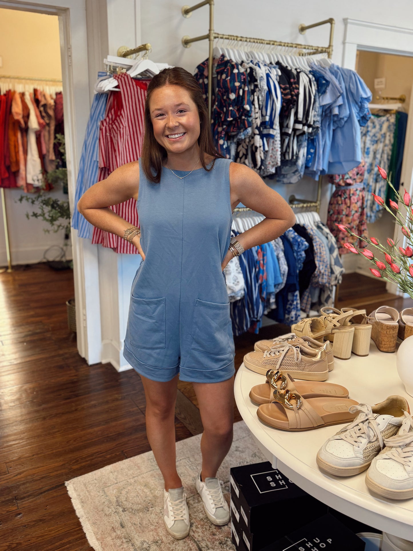 French Blue Romper