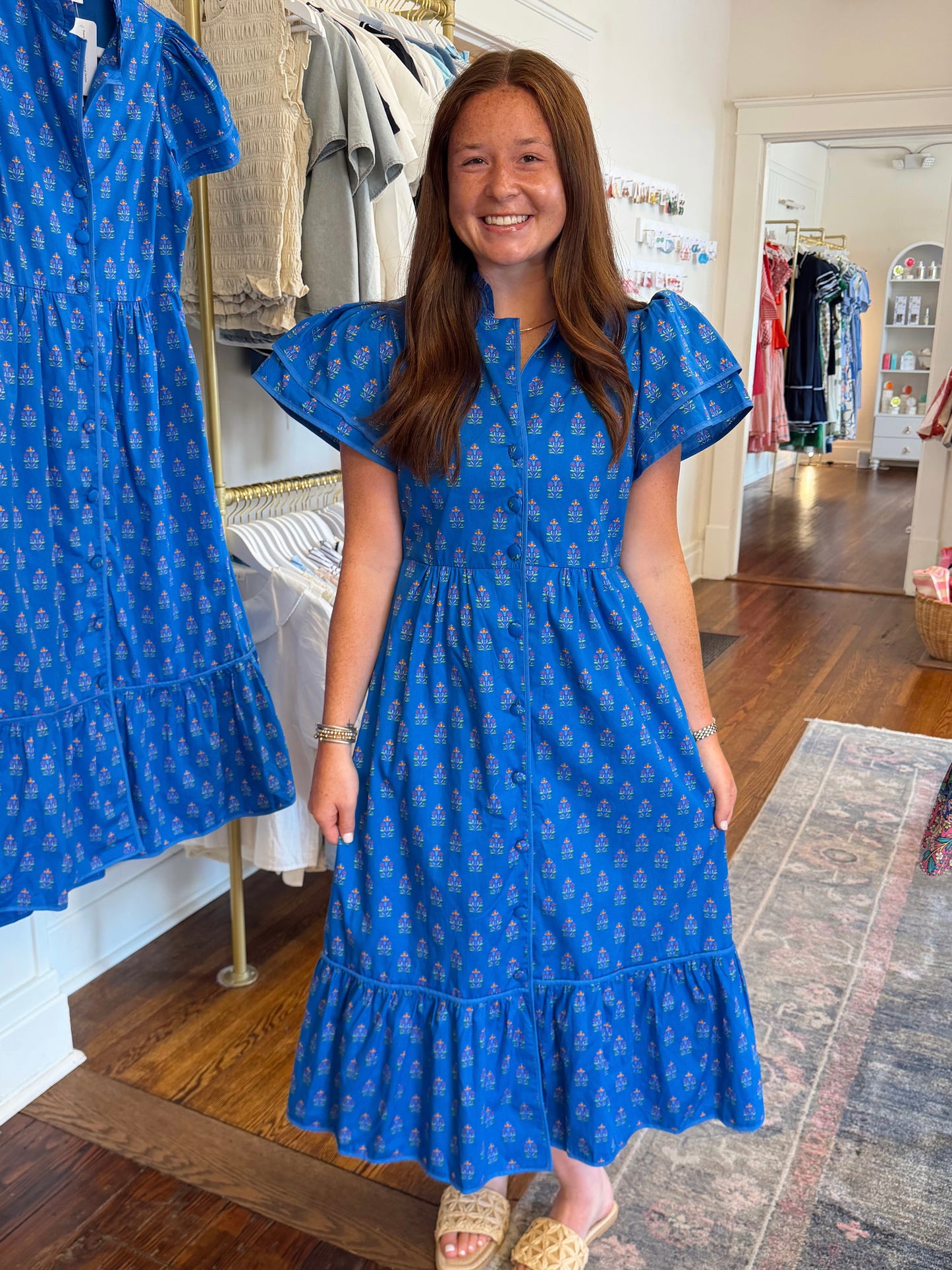 Davie Button Down Floral Dress