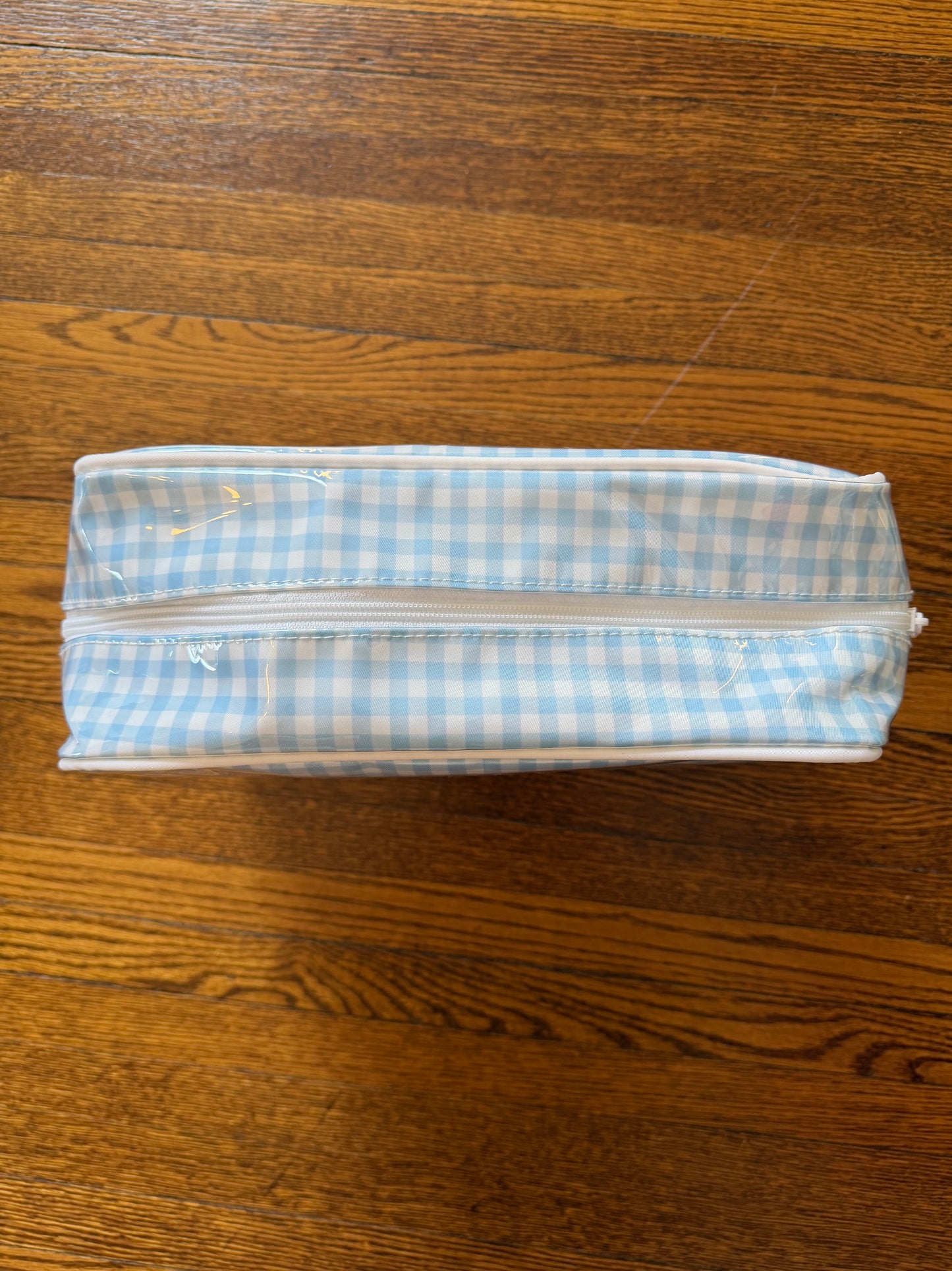 Eleanor Blue Gingham Cosmetic Bag