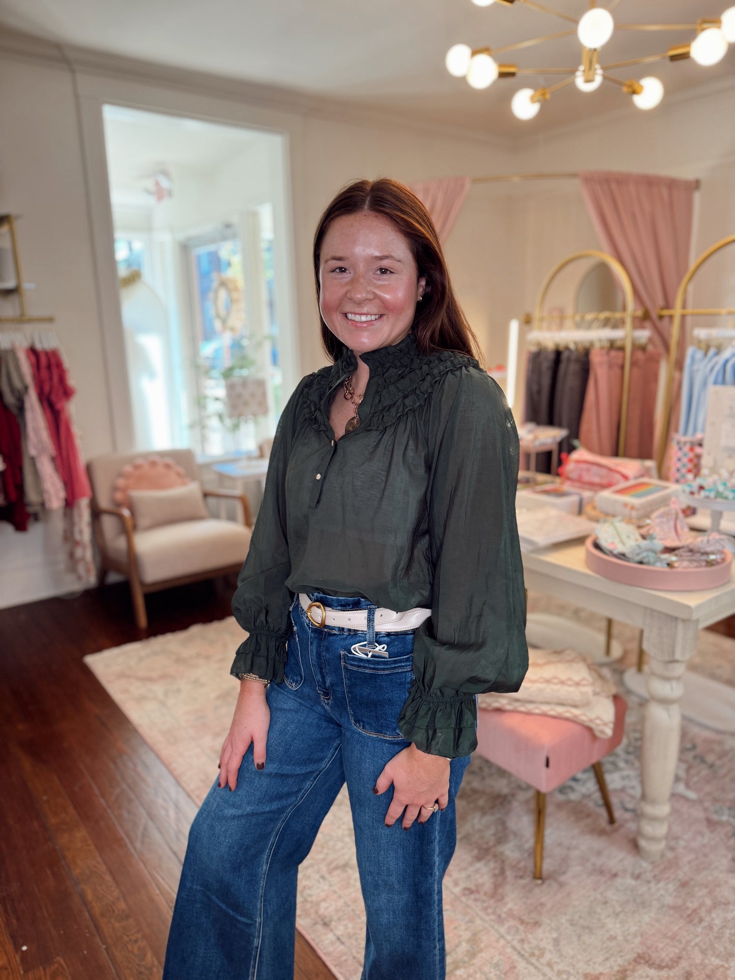 Henrietta Smocked Cuff Top