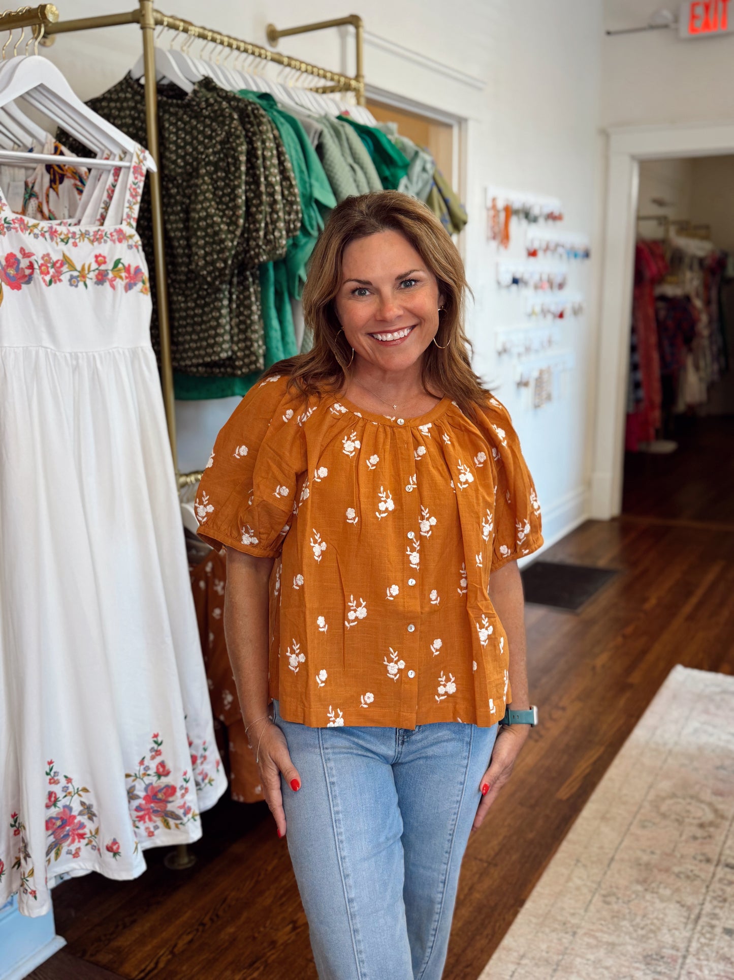 Aubrey Floral Embroidered Top