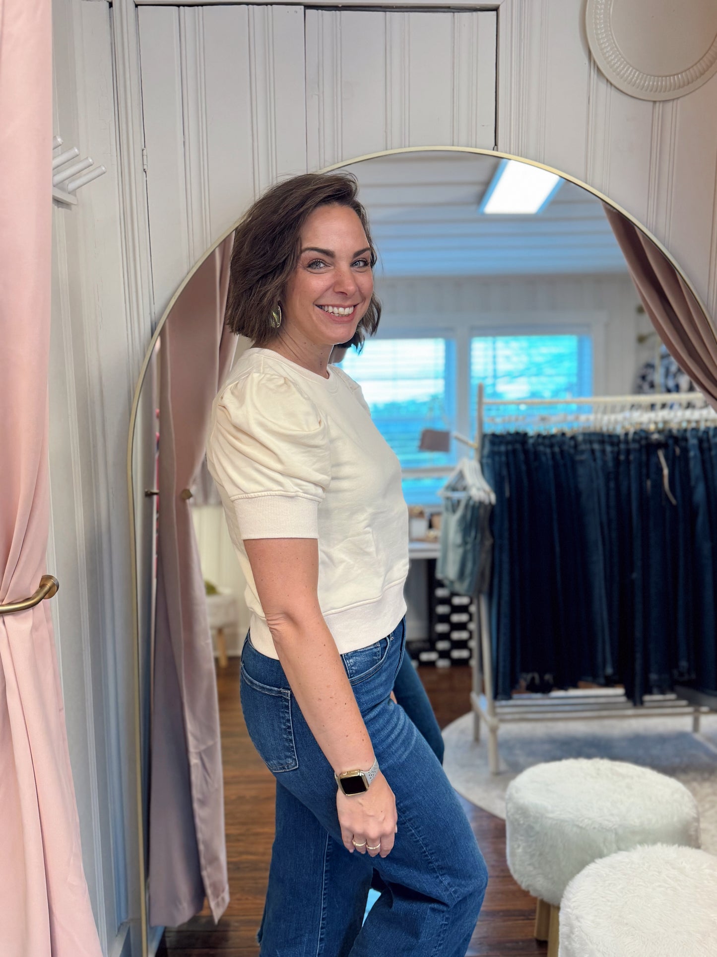 Nola Puff Sleeve Top - Cream