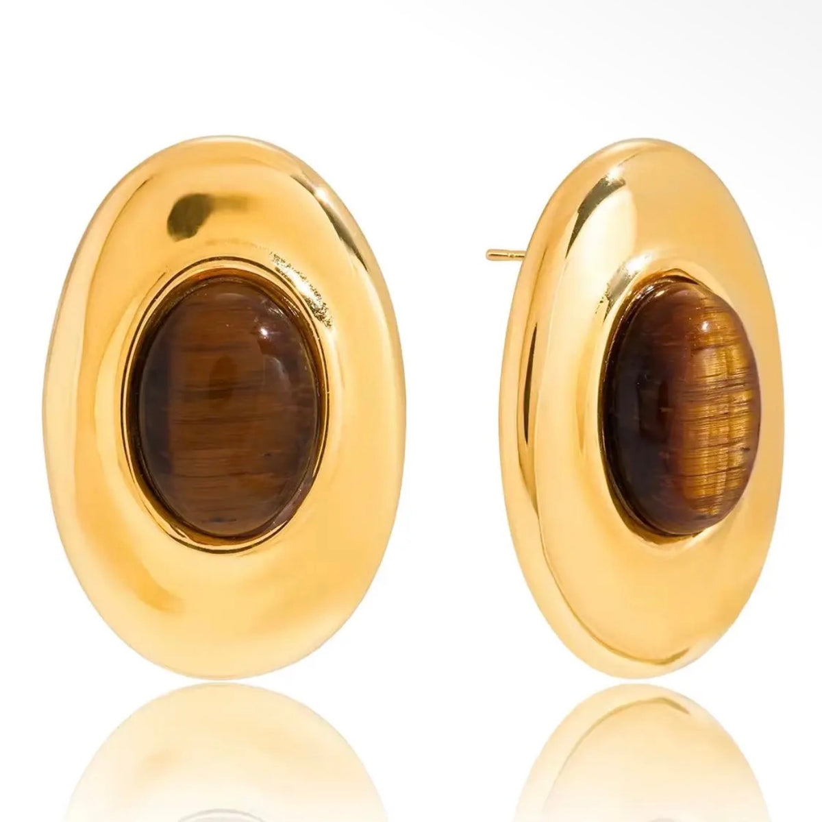 Sahira Sedona Tiger Eye Oval Studs
